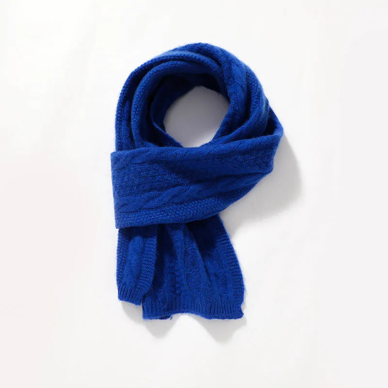 100% Pure Cashmere Thickened Winter Warm Soft Luxurious Solid Colors Knit Warm Scarves