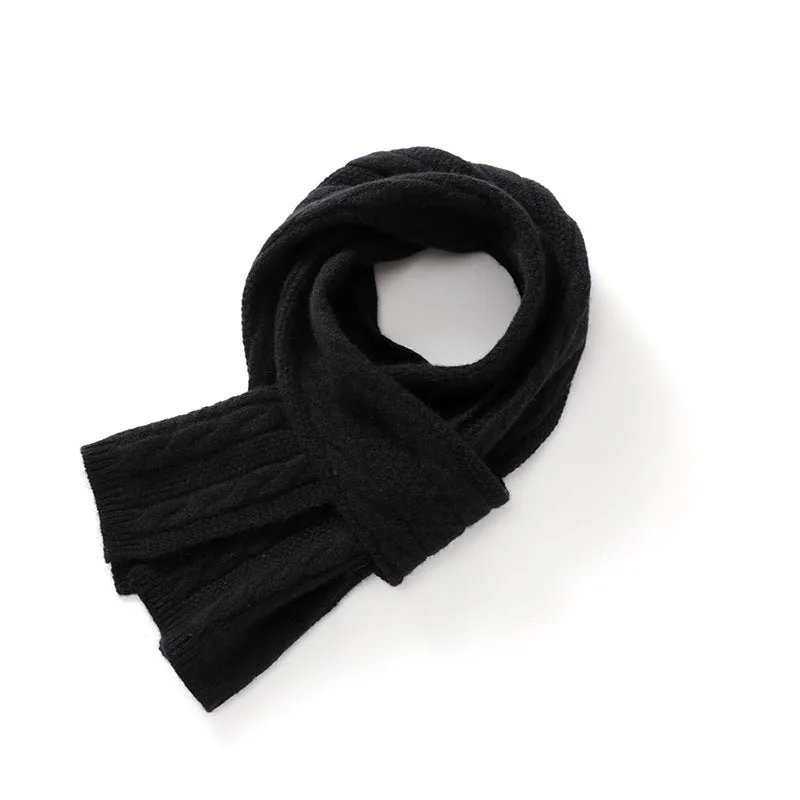 100% Pure Cashmere Thickened Winter Warm Soft Luxurious Solid Colors Knit Warm Scarves