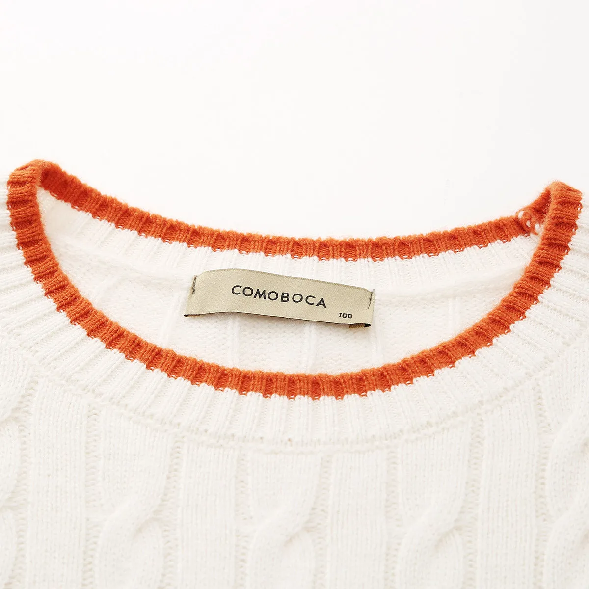 100% Wool Colorblock Cable Knit Sweater