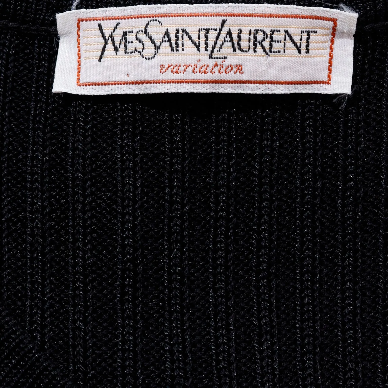 1980s Yves Saint Laurent Vintage Bodycon Black Knit Dress