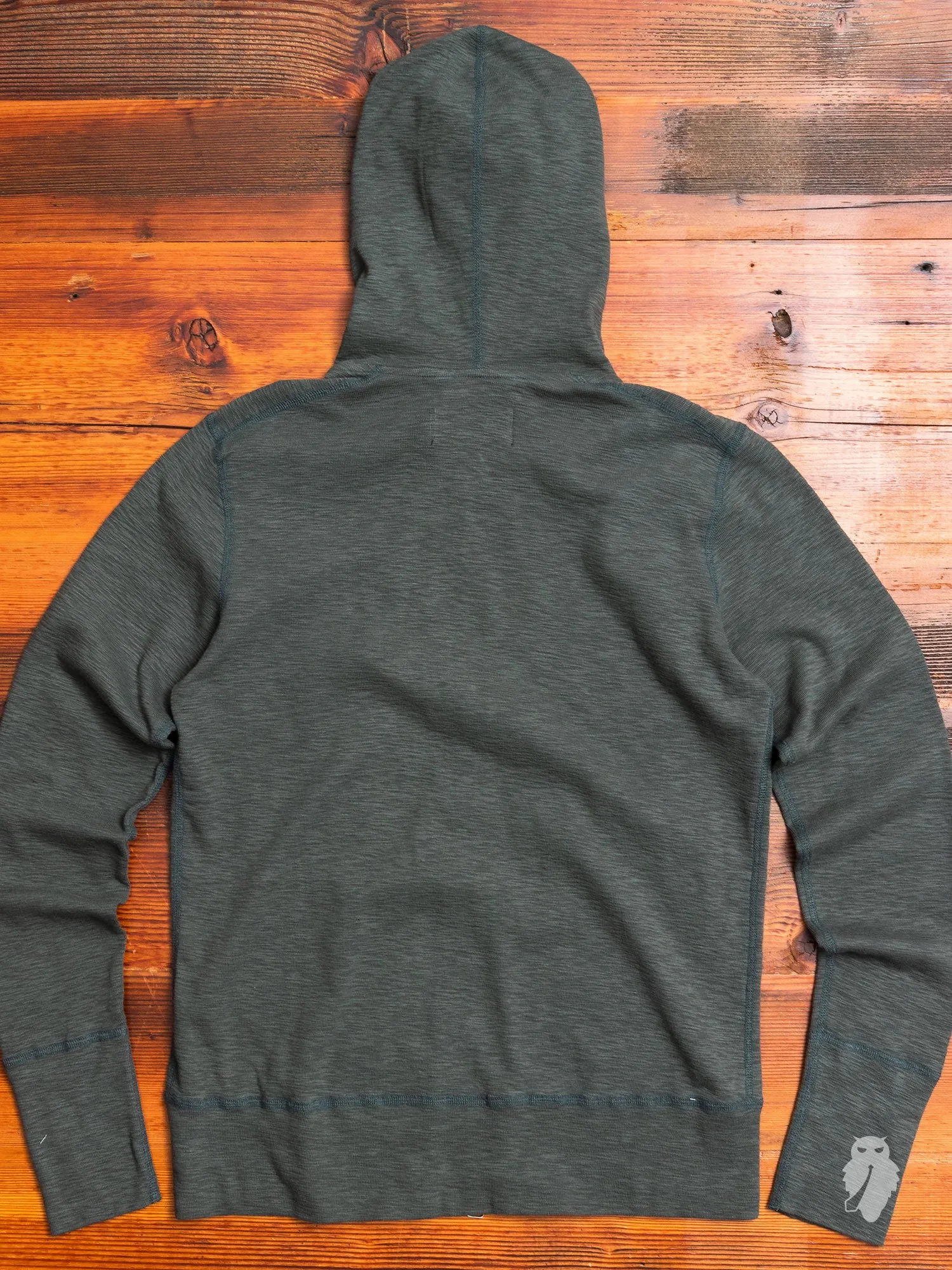 1x1 Slub Zip Hoodie in Pine