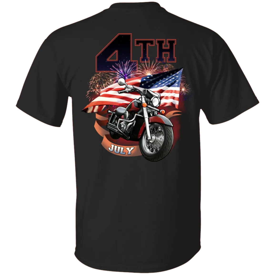 4th of July T-Shirt, Cotton, Black