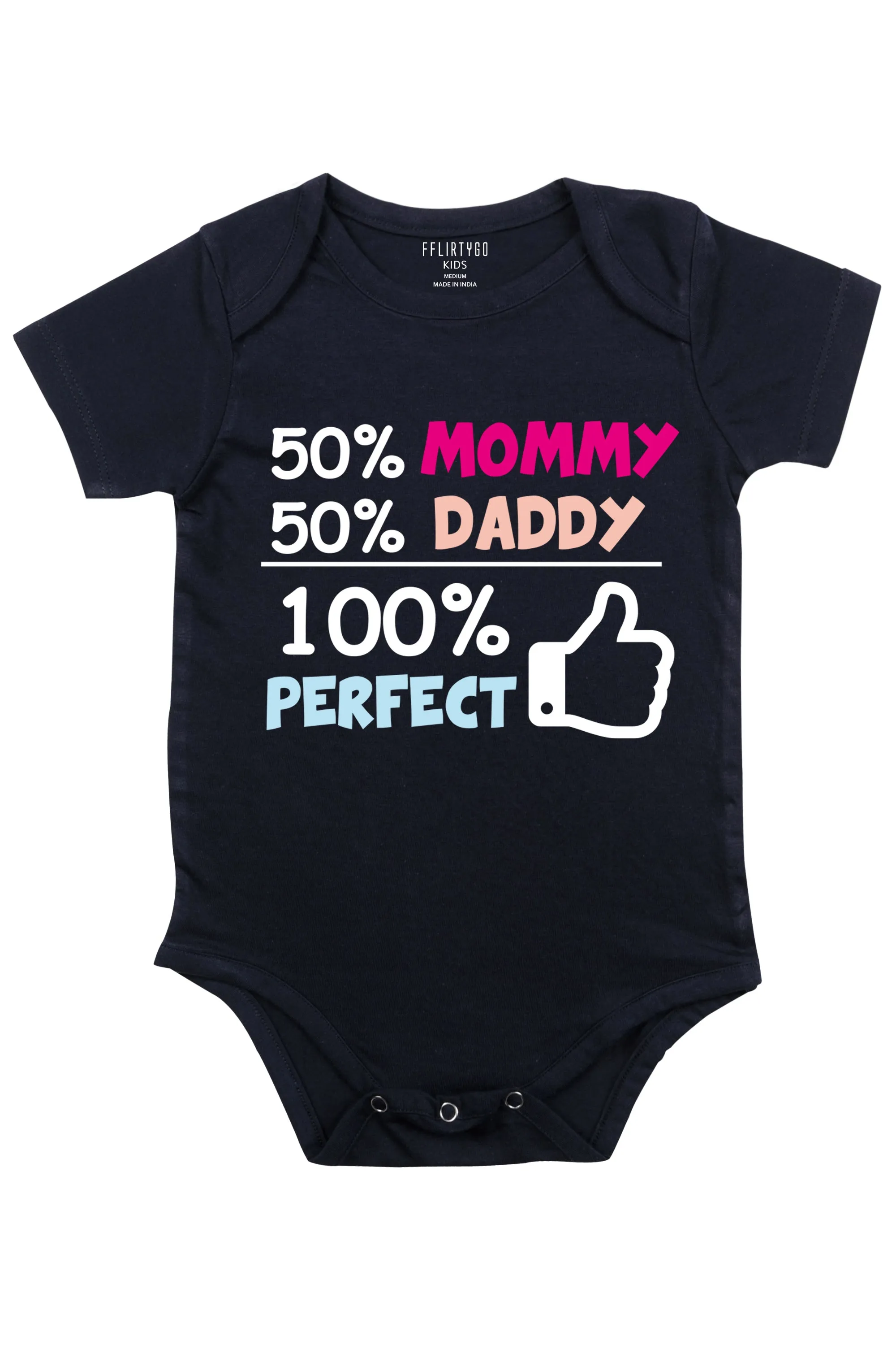 50% Mommy 50ddy 100% Perfect Baby Romper | Onesies