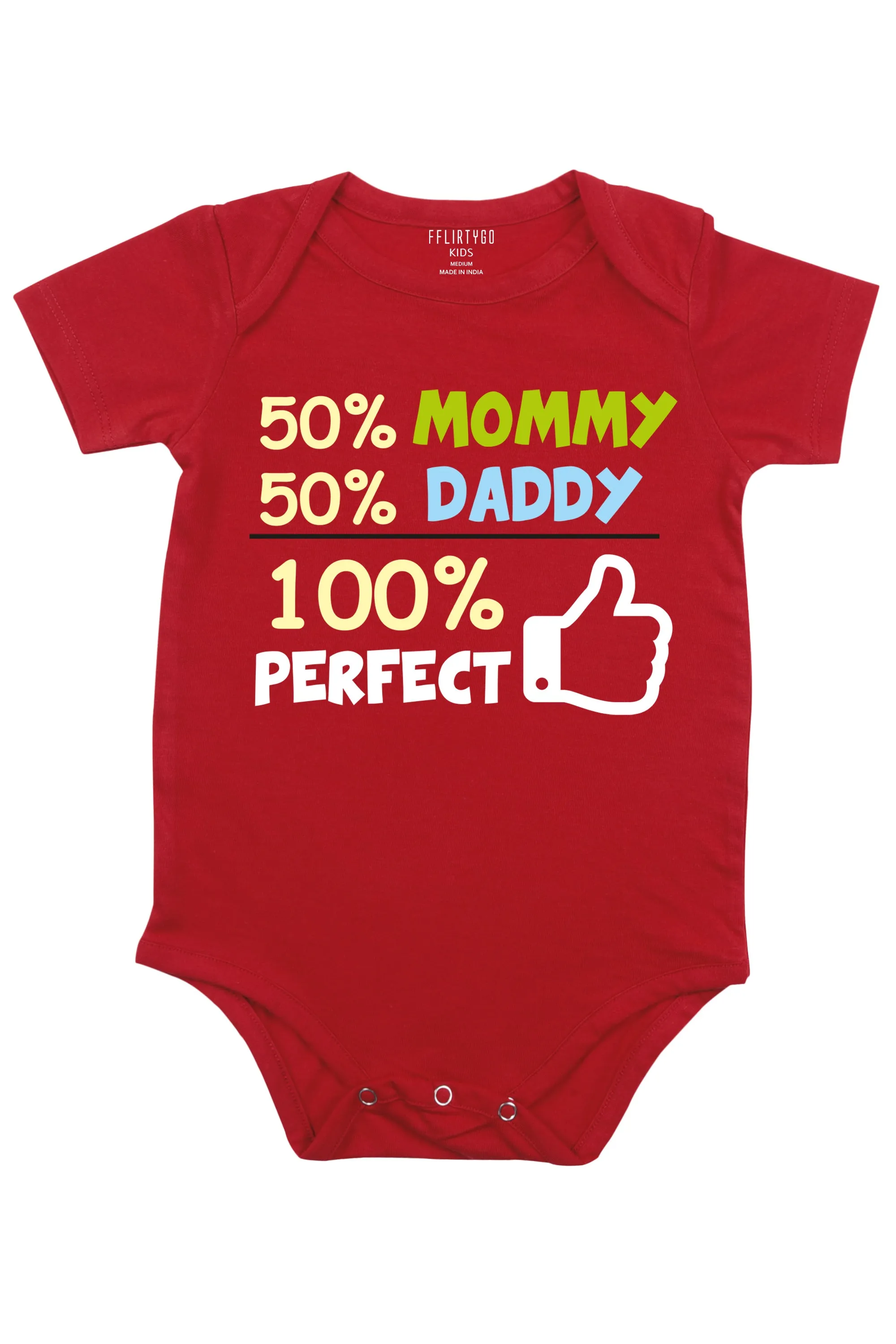 50% Mommy 50ddy 100% Perfect Baby Romper | Onesies