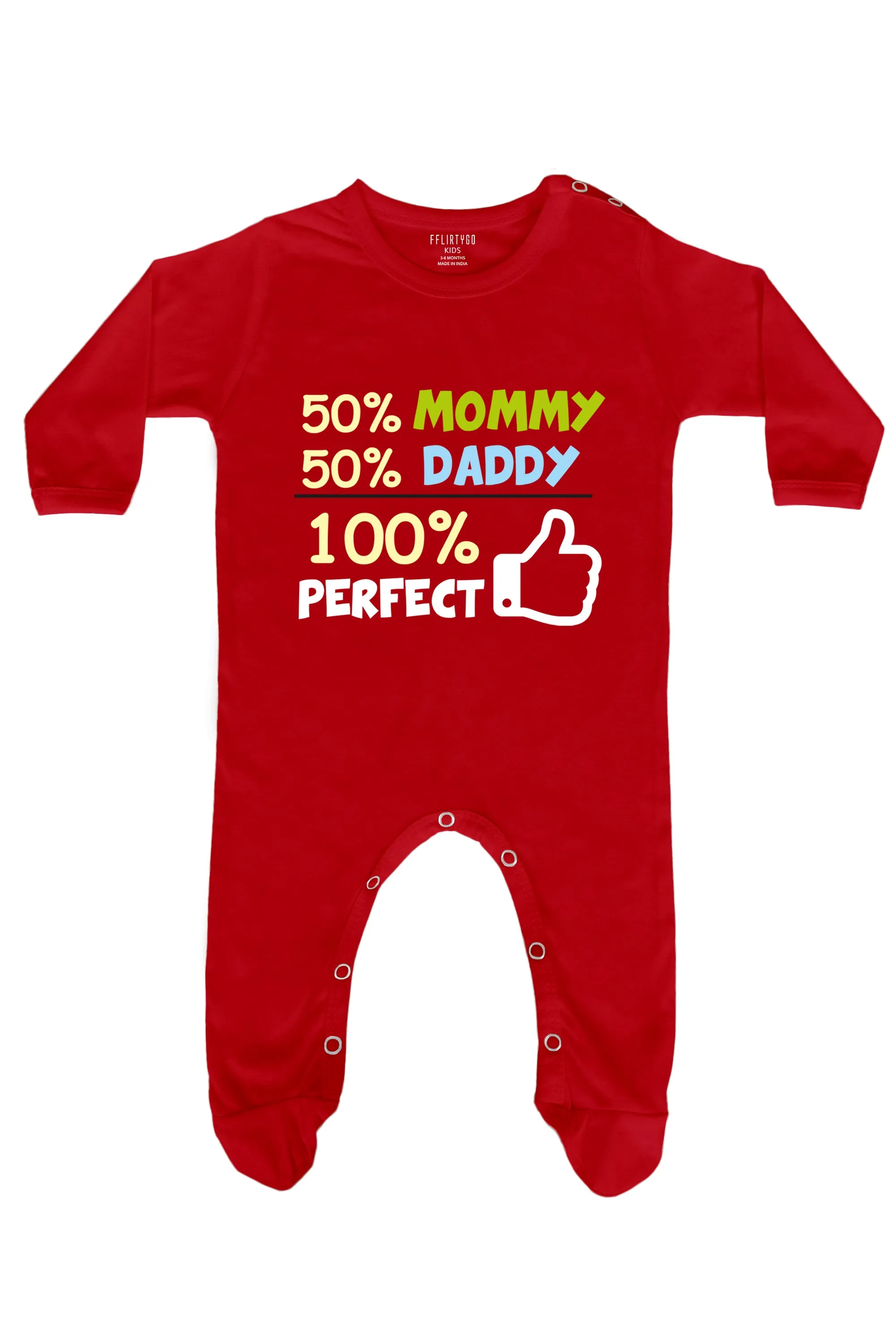 50% Mommy 50ddy 100% Perfect Baby Romper | Onesies