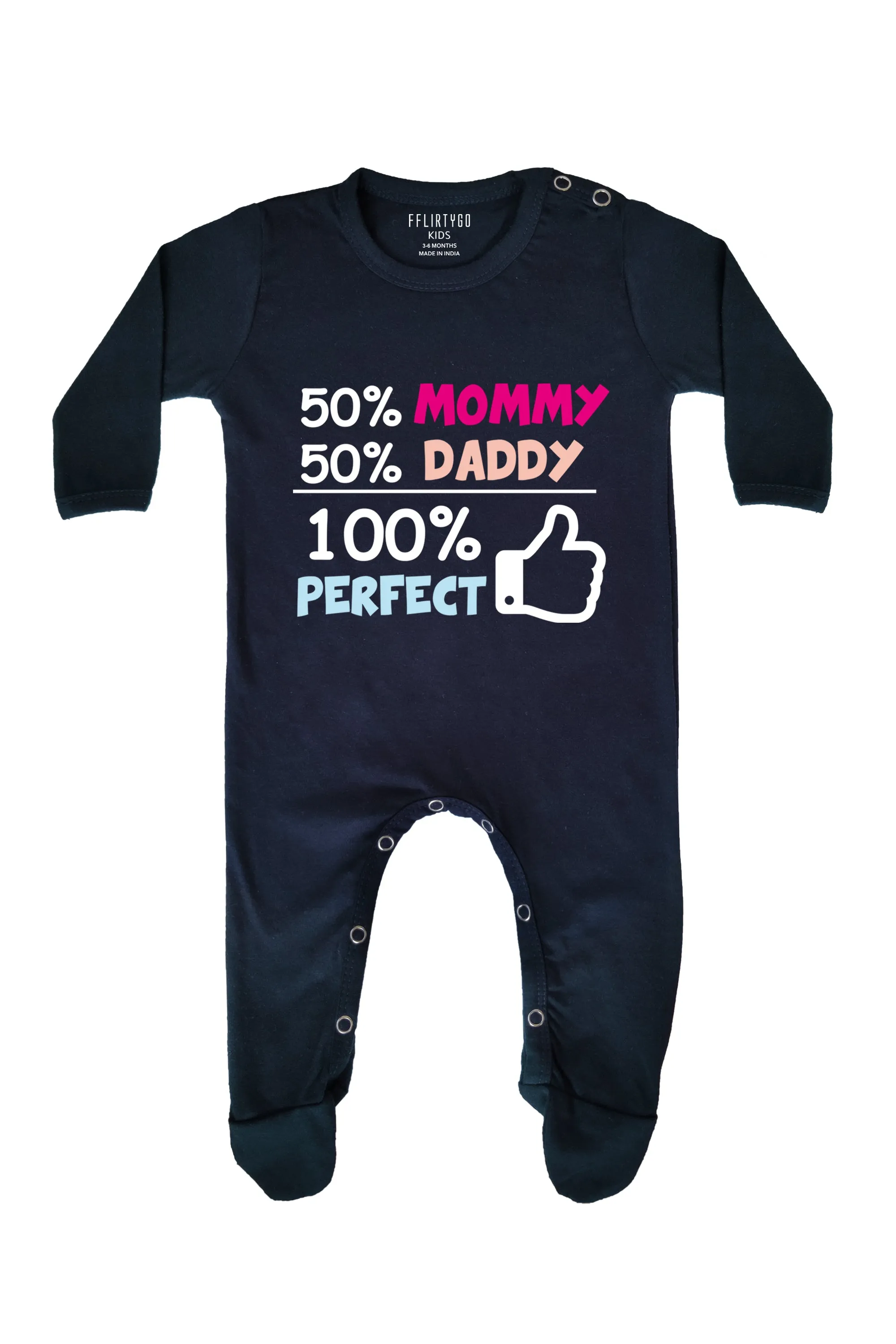 50% Mommy 50ddy 100% Perfect Baby Romper | Onesies