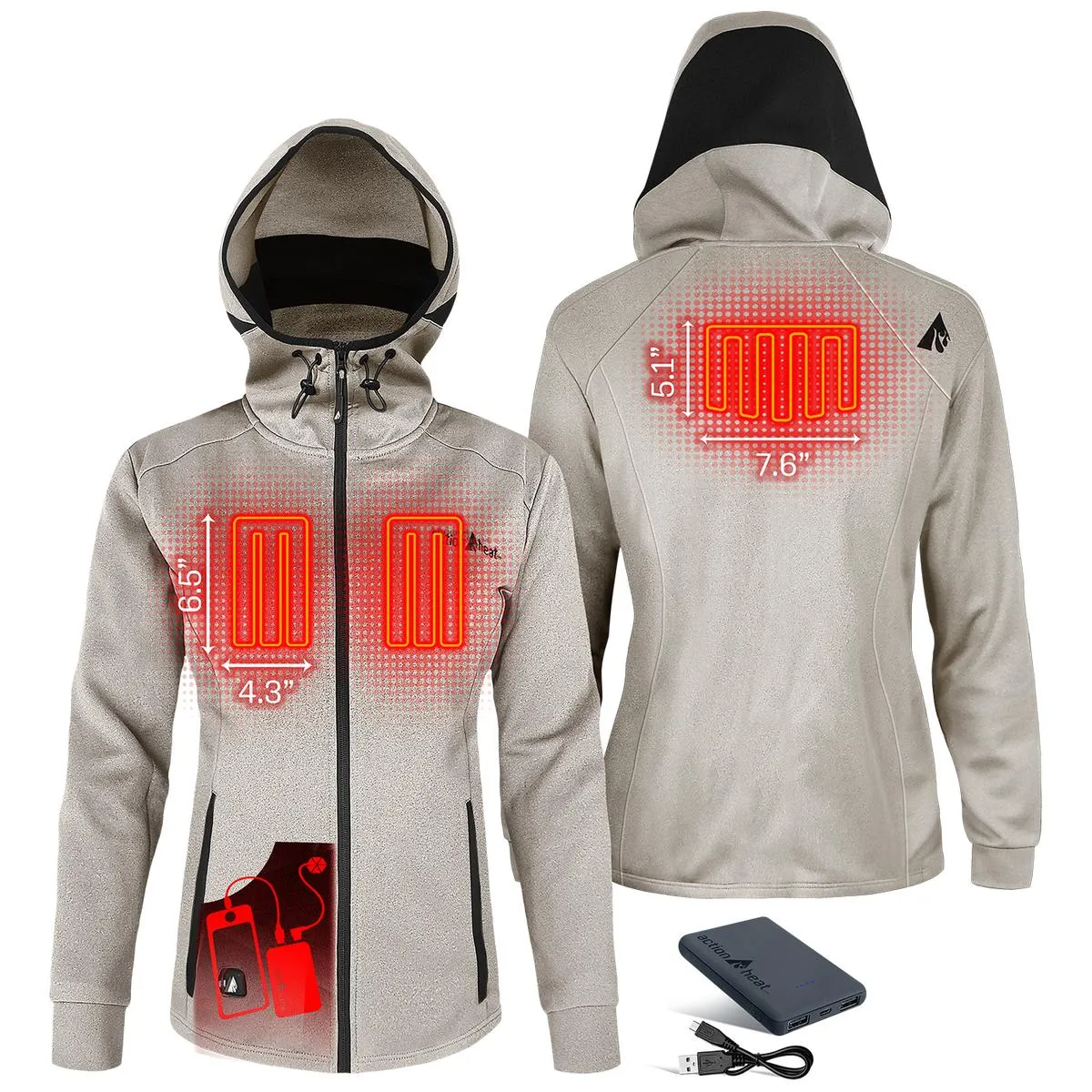 ActionHeat 5V Women's Slim Fit Battery Heated Hoodie