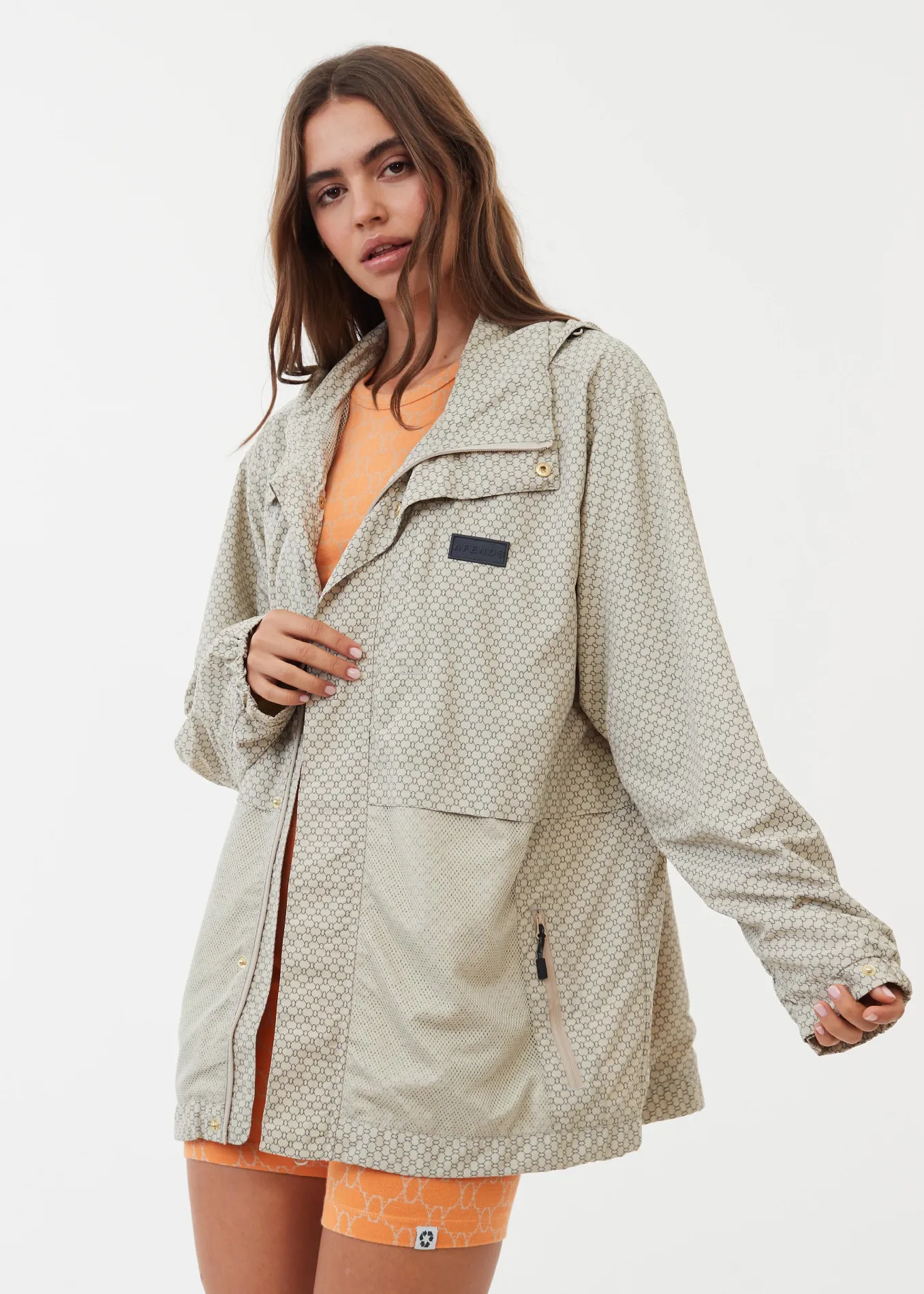 AFENDS Unisex Anthology - Unisex Nylon Anorak - Cement