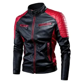 Alr™ Men's PU Leather Motorcycle Bomber Jacket