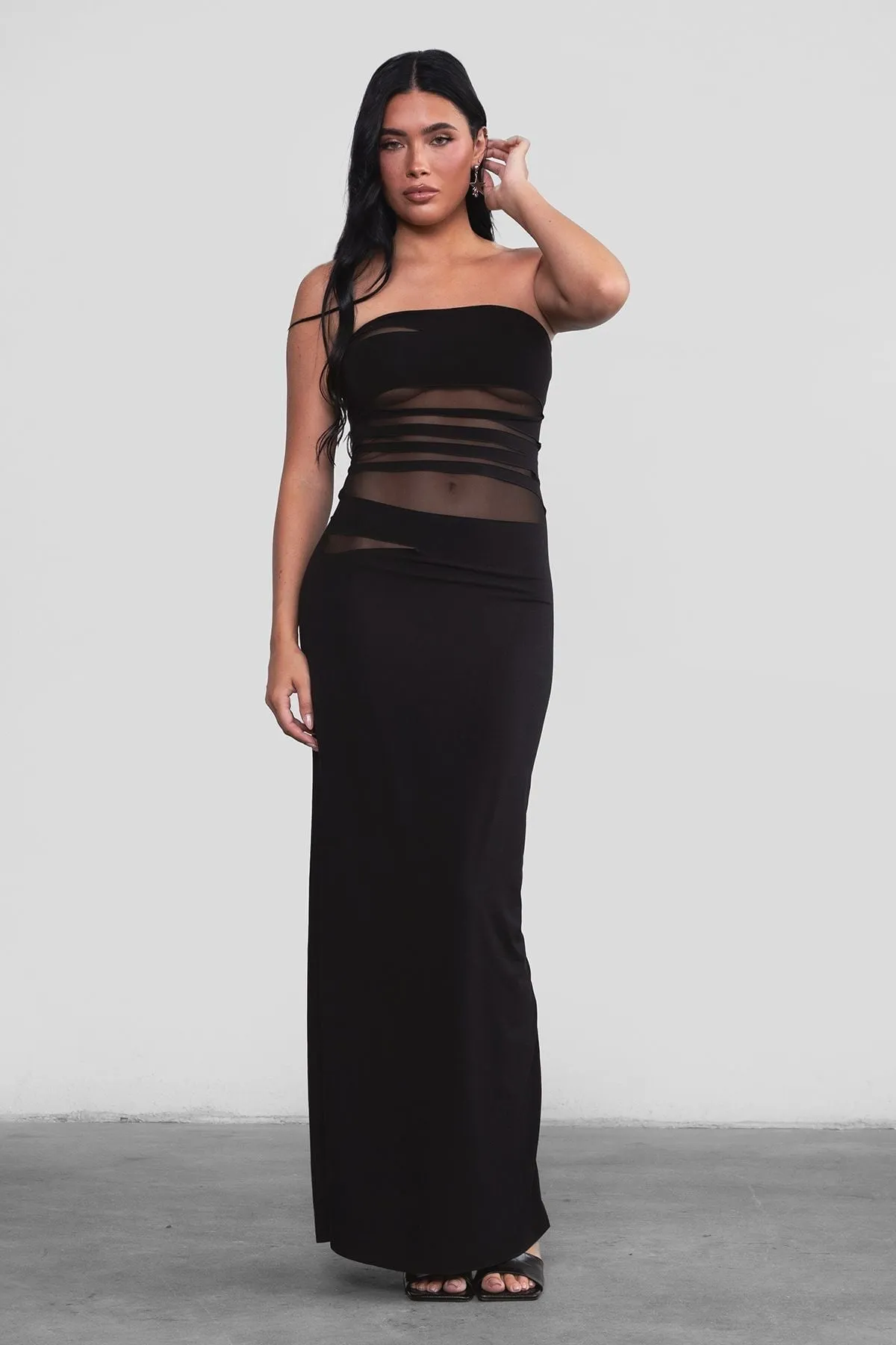 Arianna Shredded Bodycon Maxi Dress