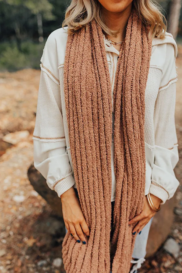 Autumn Treasure Knit Scarf In Iced Latte