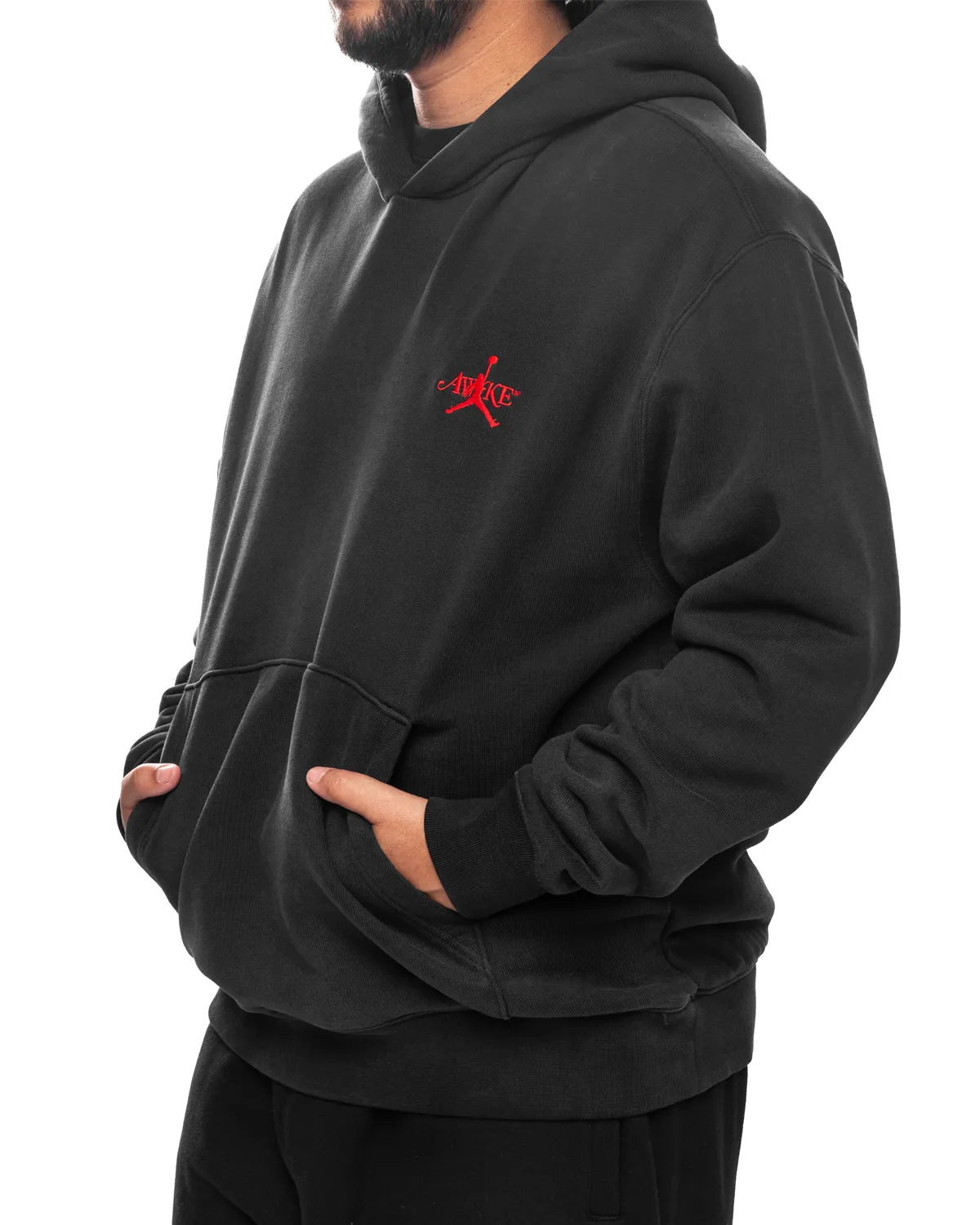 Awake NY x Hooded Sweatshirt Black/Sail/University Red