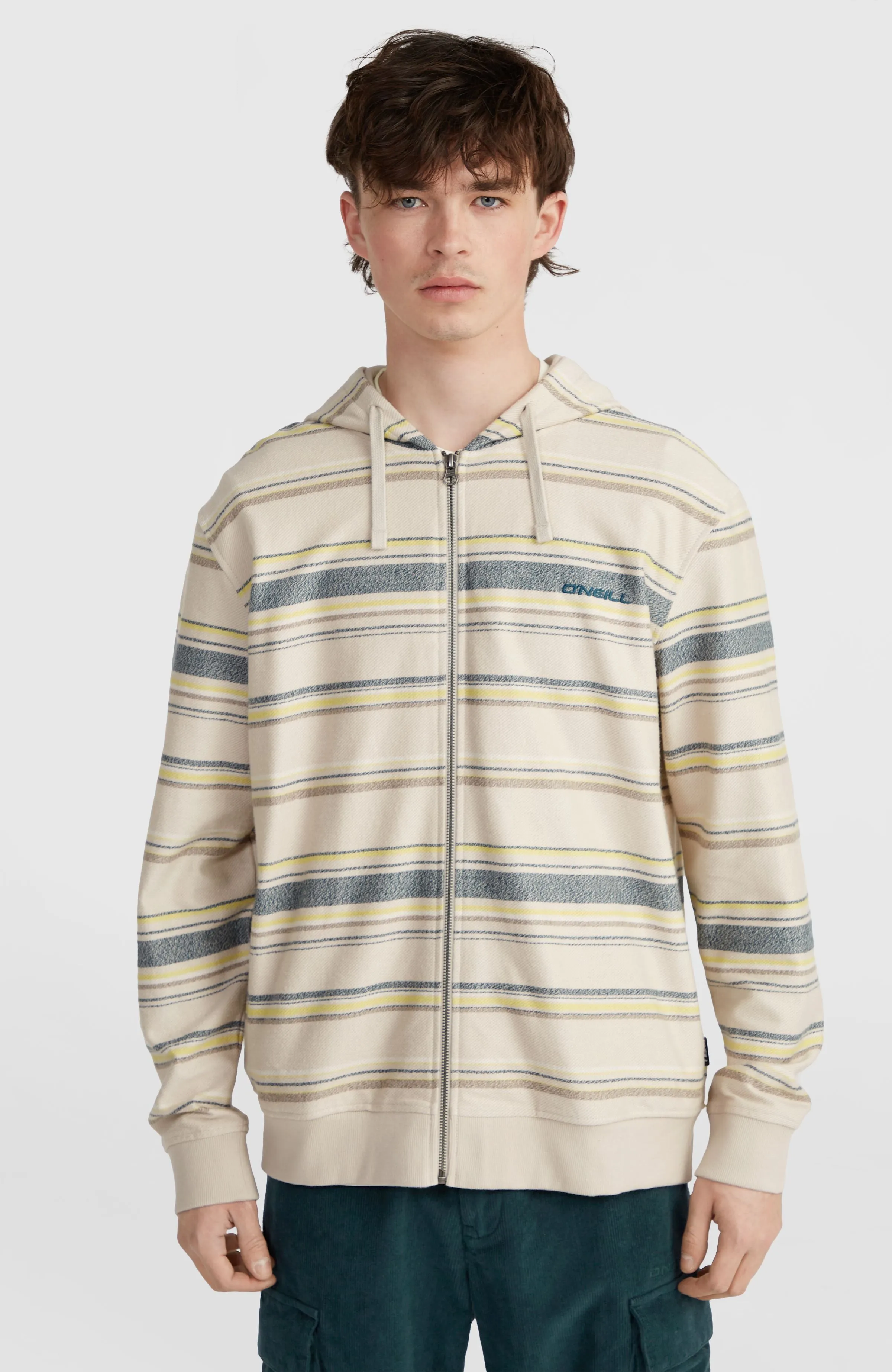 Bavaro Full-Zip Hoodie | Grey Vintage Stripe