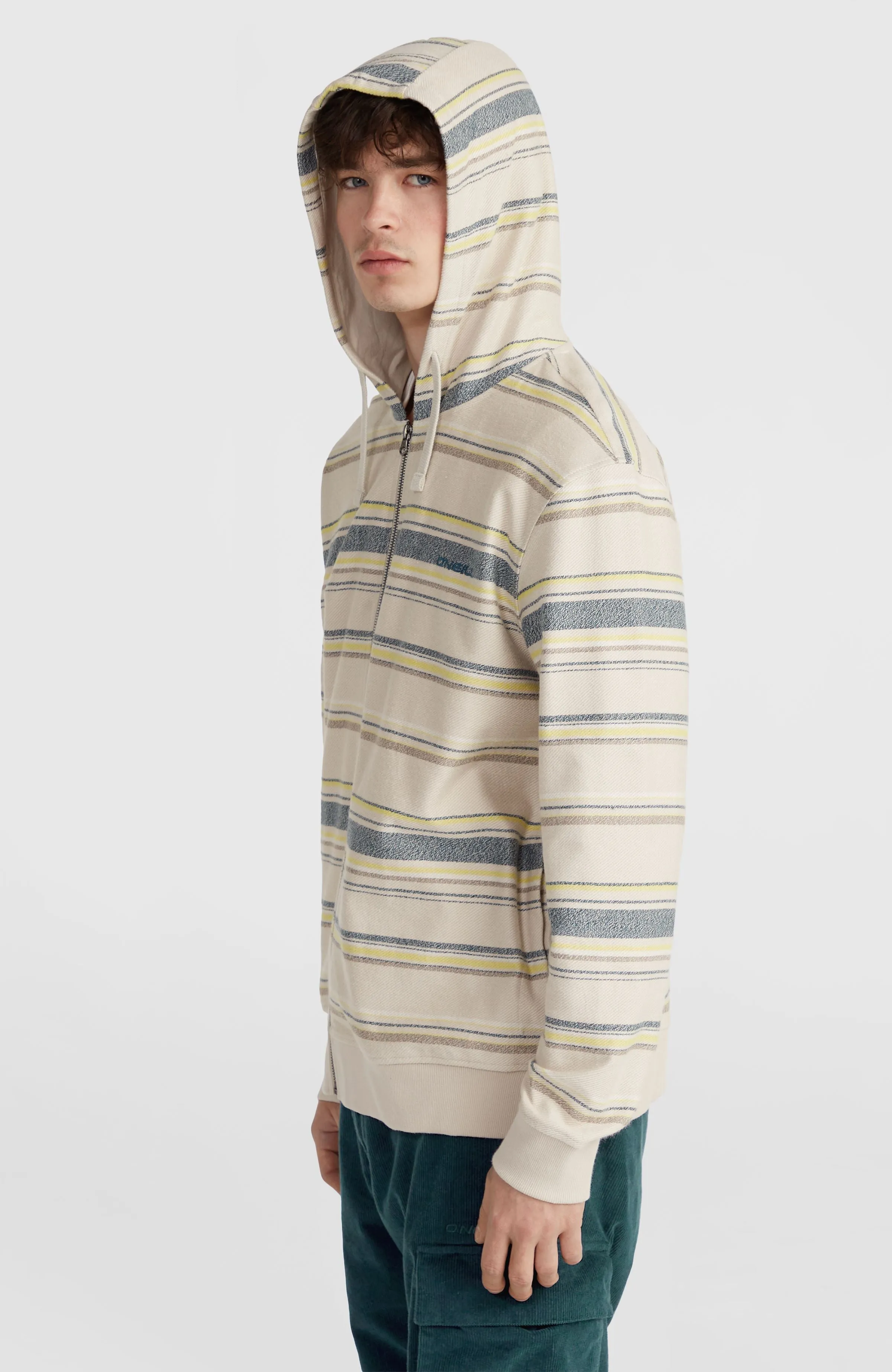 Bavaro Full-Zip Hoodie | Grey Vintage Stripe