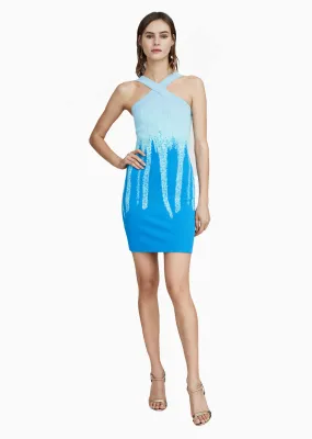 Belda - Bodycon Dress with Brush Stroke Ombré Design