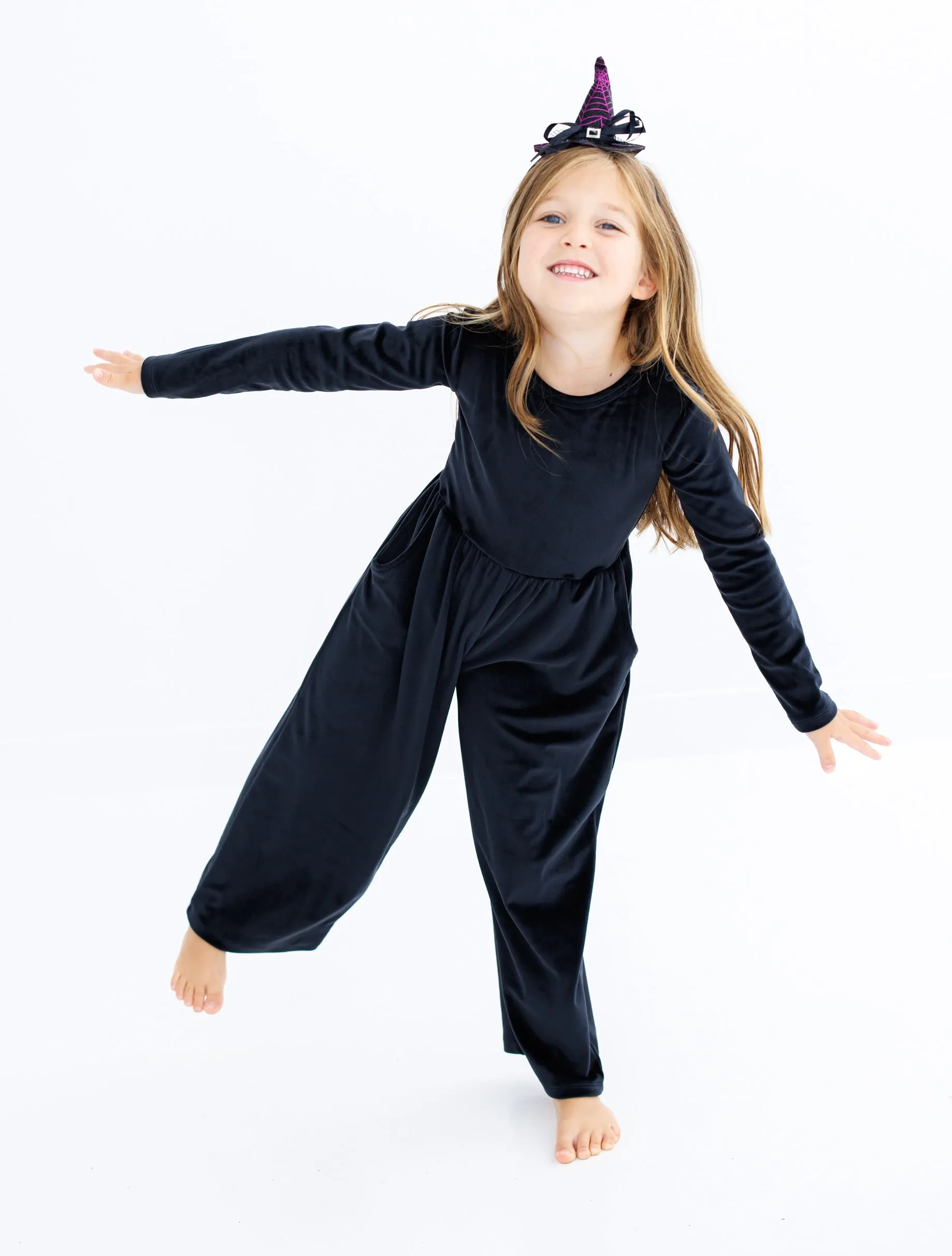 Birdie Bean Black Velvet Leggy Jumpsuit