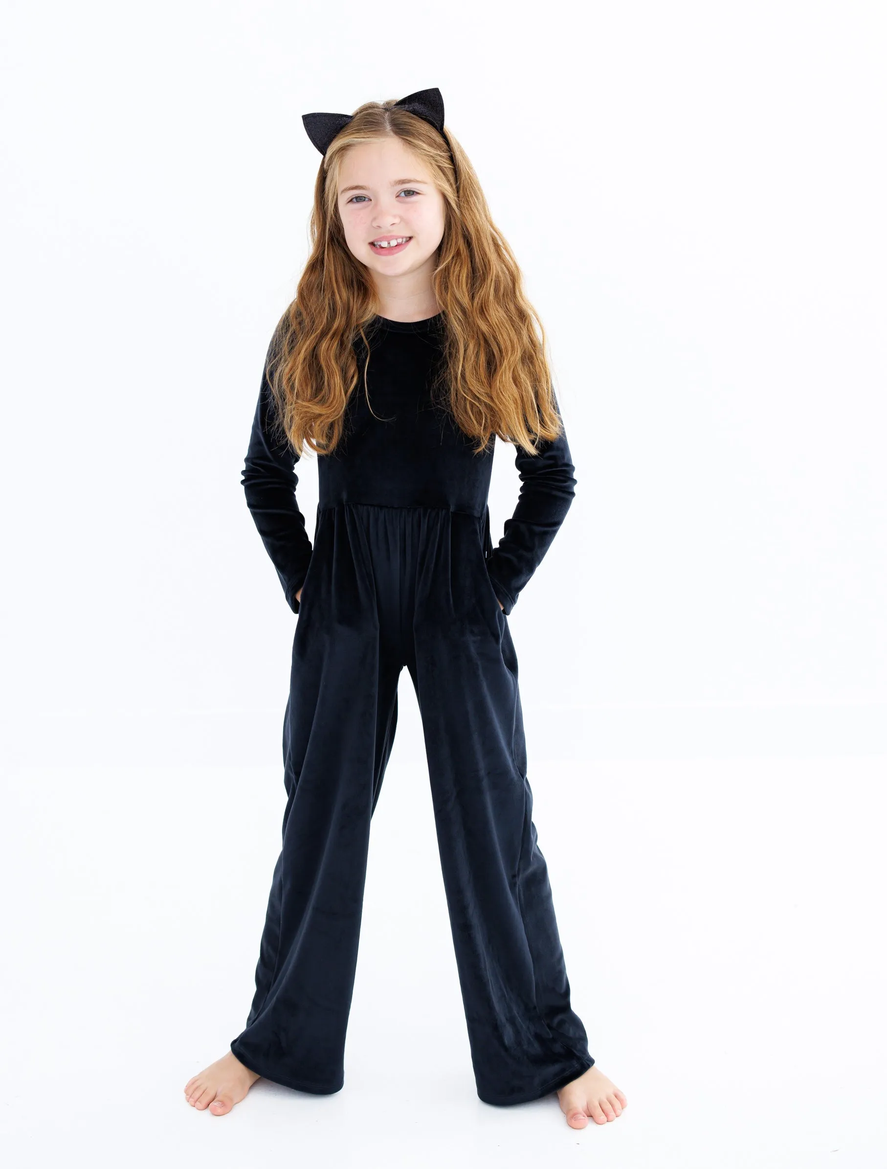 Birdie Bean Black Velvet Leggy Jumpsuit