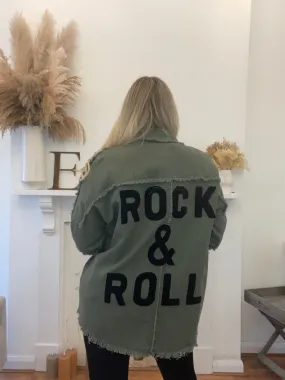 Black on Khaki Rock & Roll Shacket