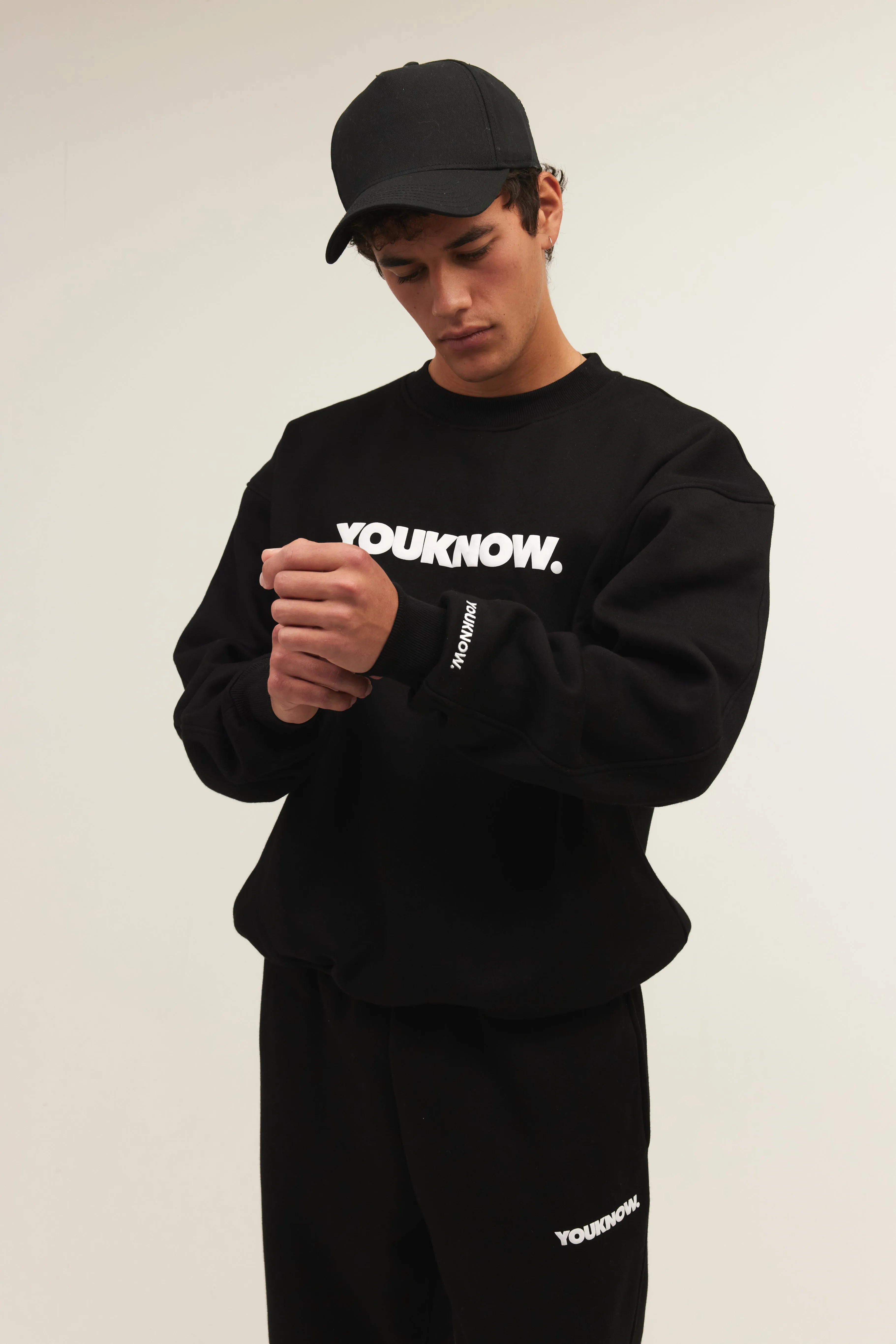 BLOCK CREWNECK | BLACK