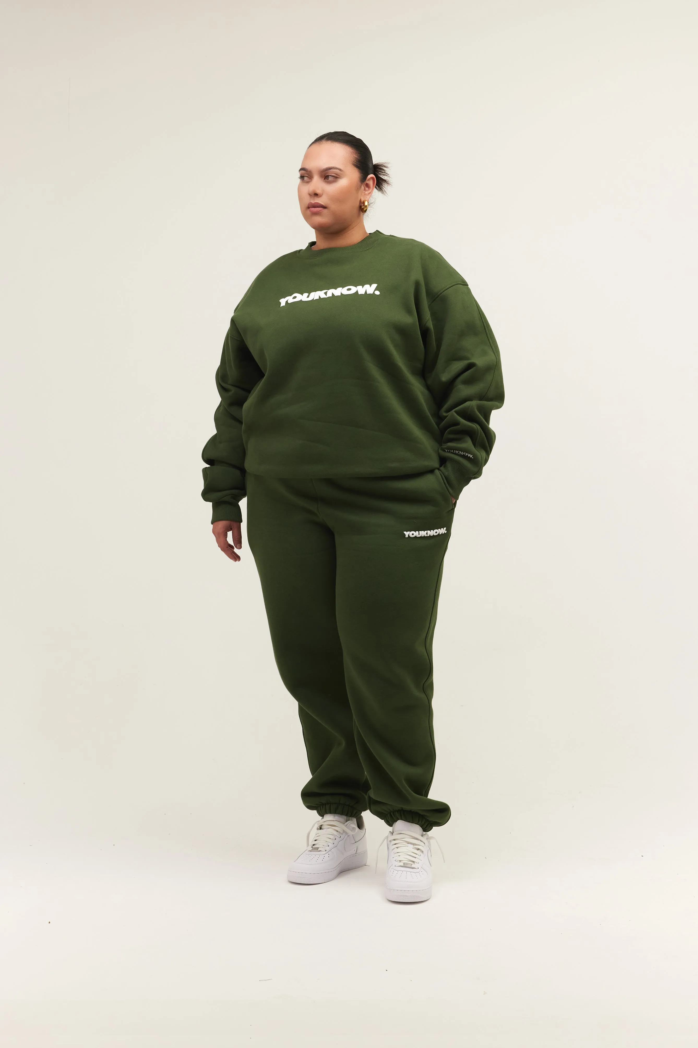 BLOCK CUFFED SWEATPANTS | GREEN