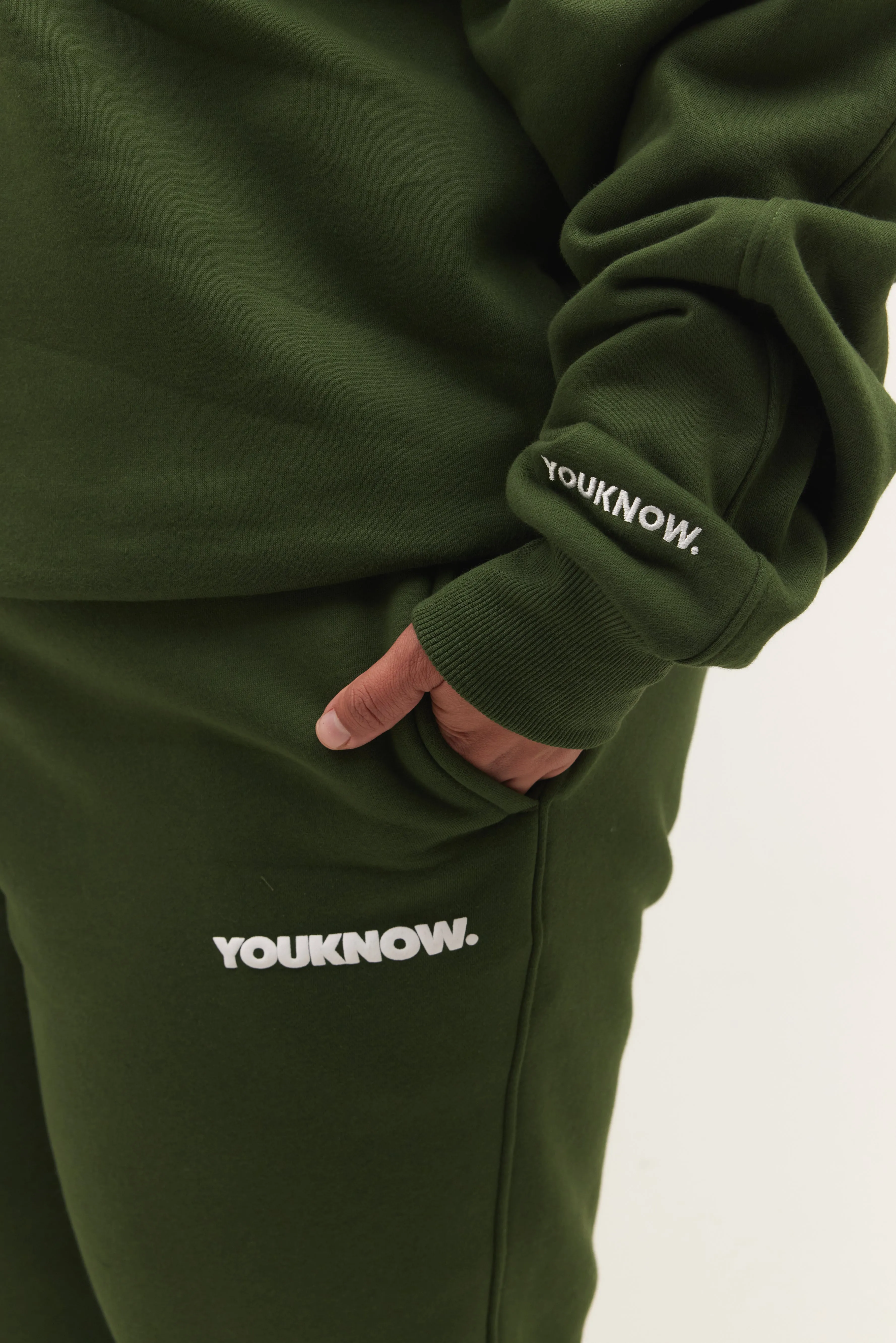 BLOCK CUFFED SWEATPANTS | GREEN