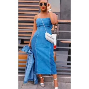 Boobtube Bodycon Denim Dress