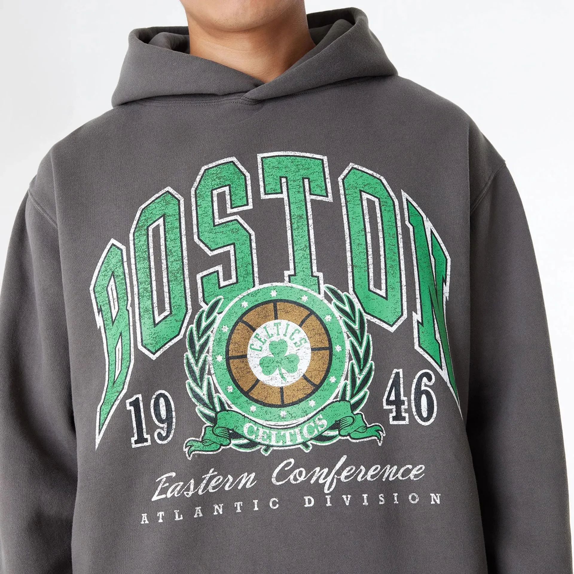 Boston Celtics Oversized Essential Dark Grey Oversized Pullover Hoodie