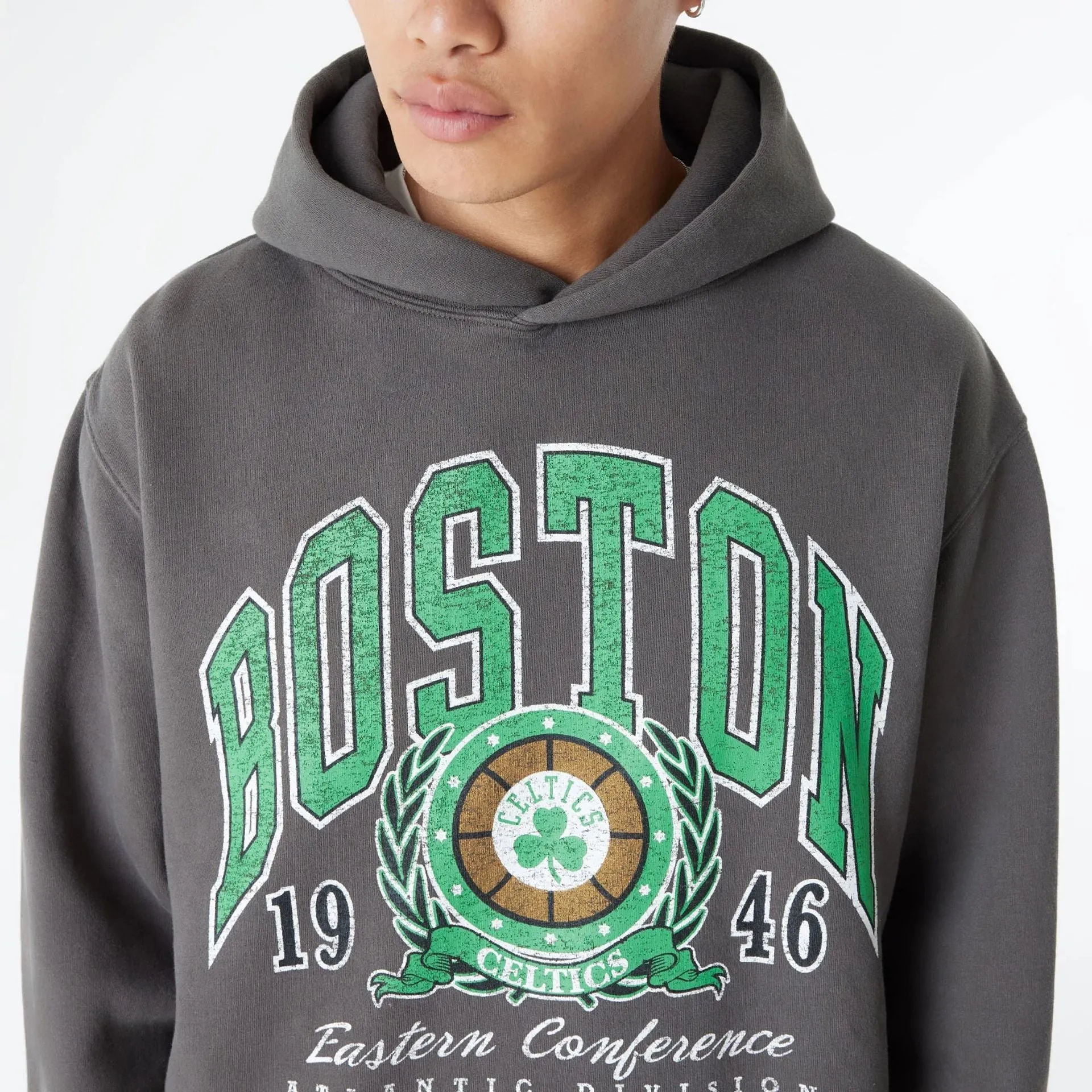 Boston Celtics Oversized Essential Dark Grey Oversized Pullover Hoodie