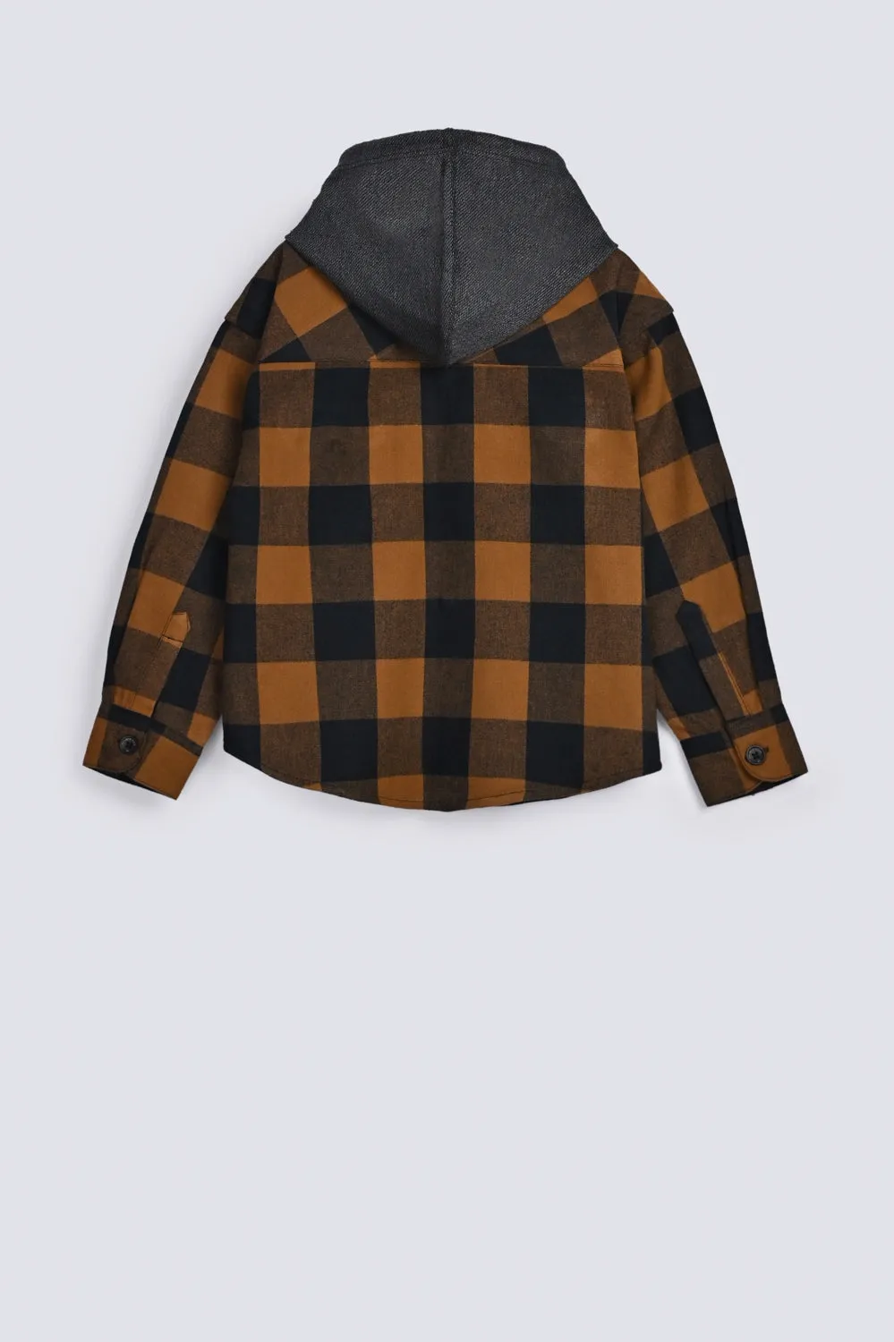 BOYS HOODED CHECKERED SHACKET