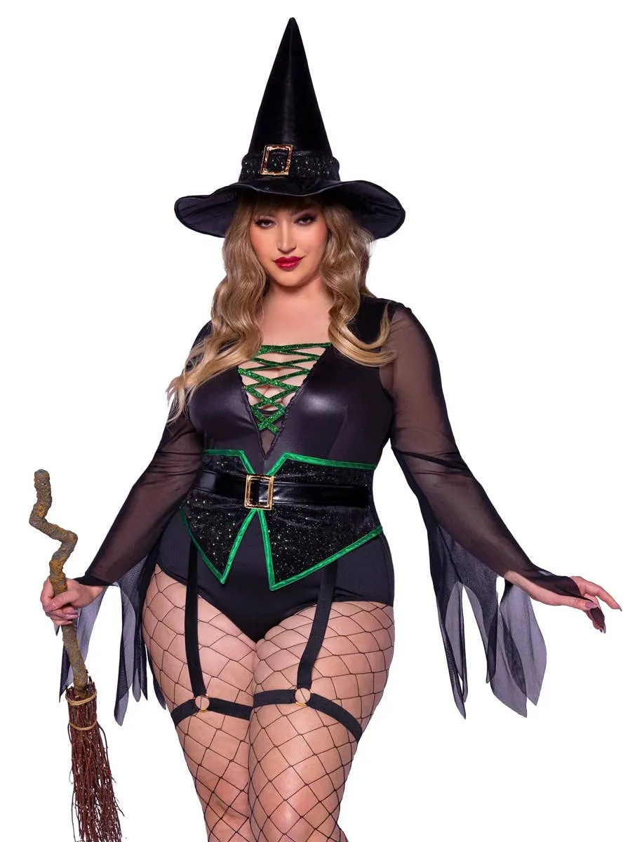 Broomstick Babe Plus Size Womens Sexy Witch Costume