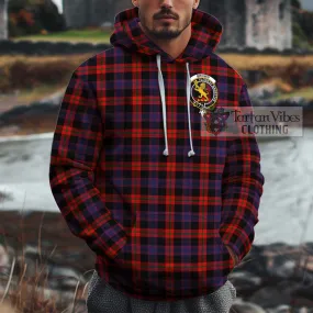 Brown (Broun) Tartan Cotton Hoodie with Family Crest