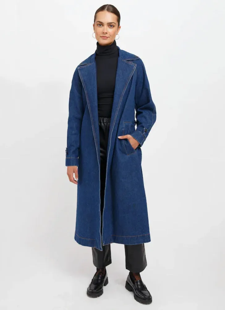 BRUNETTE THE LABEL The Caitlin Denim Trench