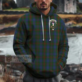 Buchanan Hunting Tartan Cotton Hoodie with Family Crest