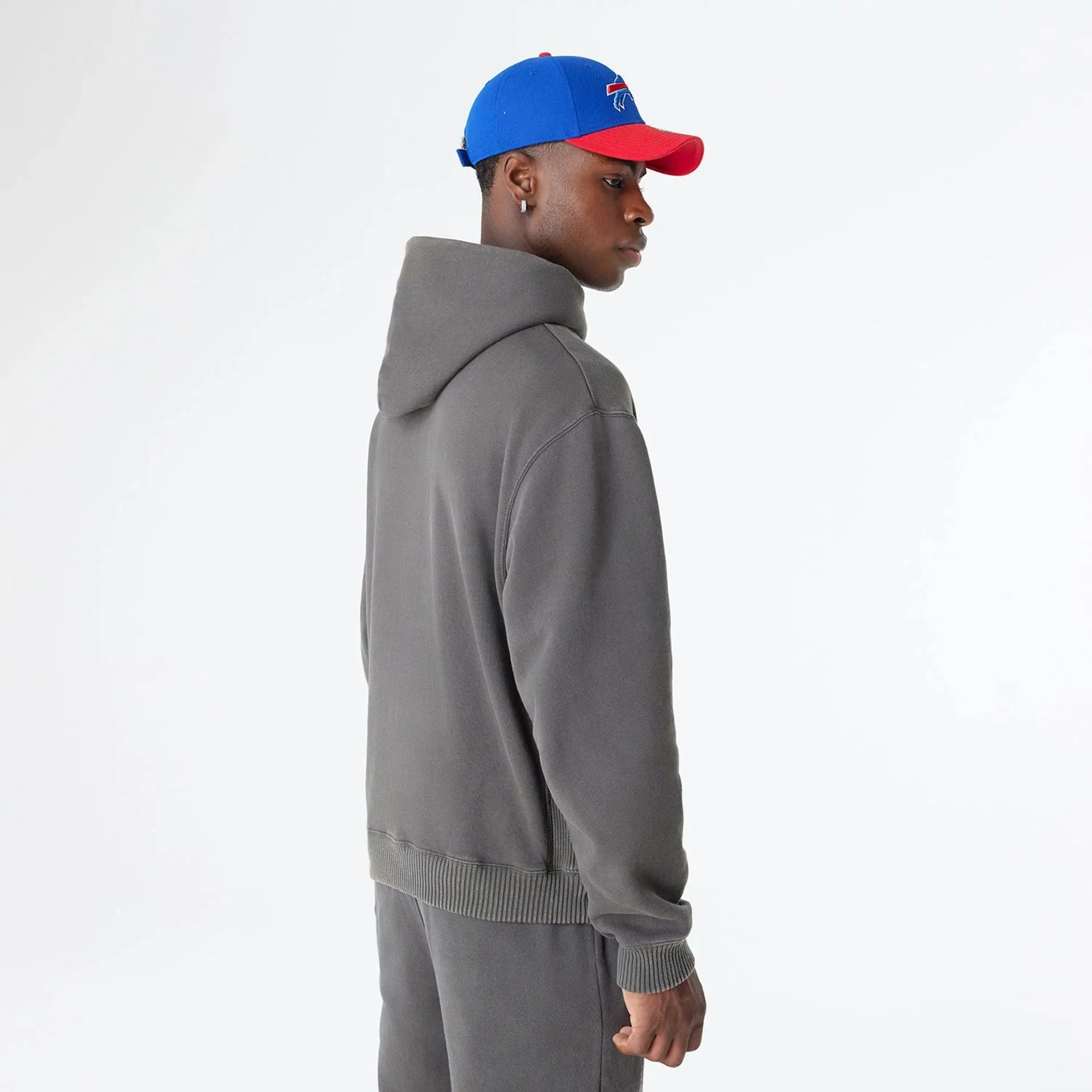 Buffalo Bills Oversized Essential Dark Grey Oversized Pullover Hoodie