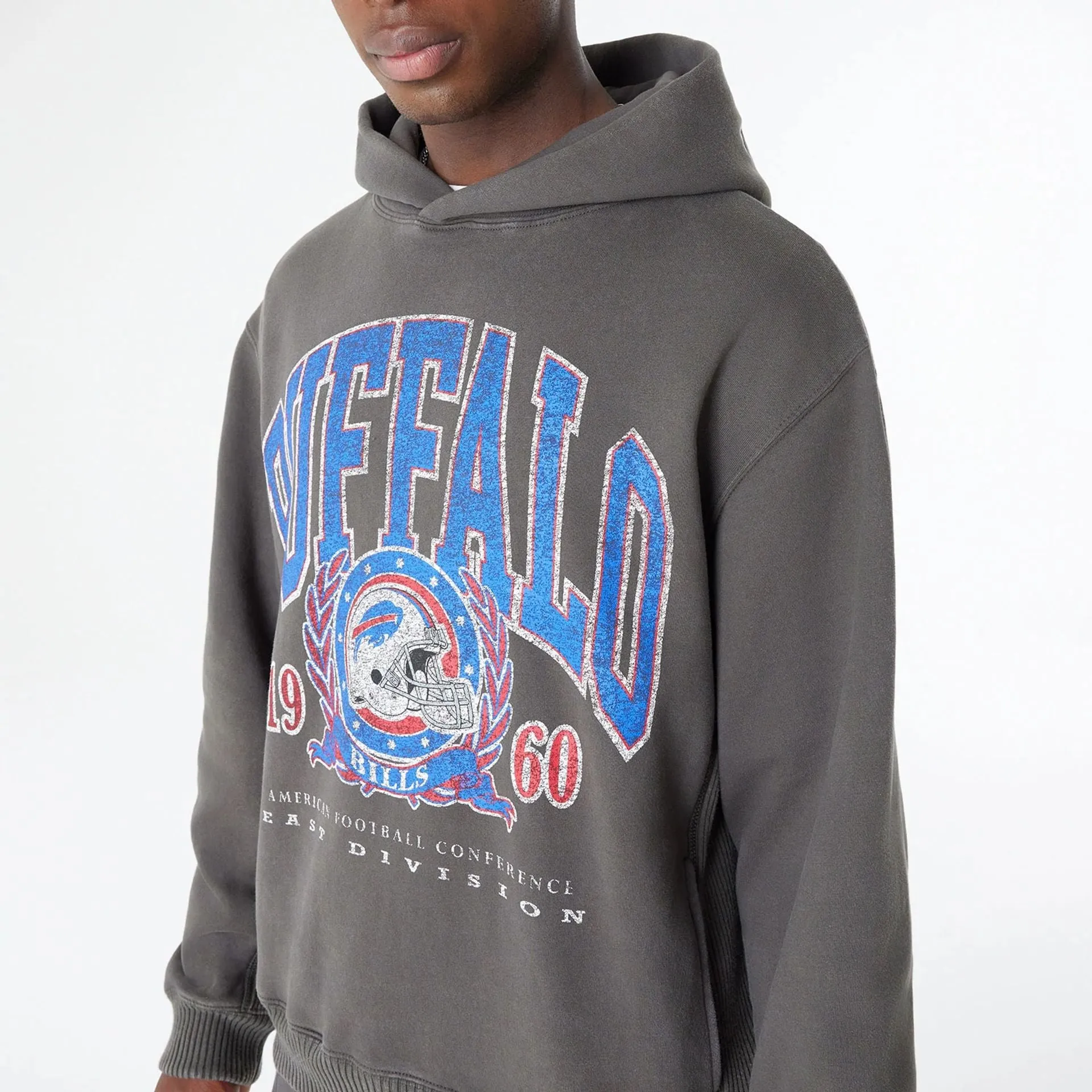 Buffalo Bills Oversized Essential Dark Grey Oversized Pullover Hoodie