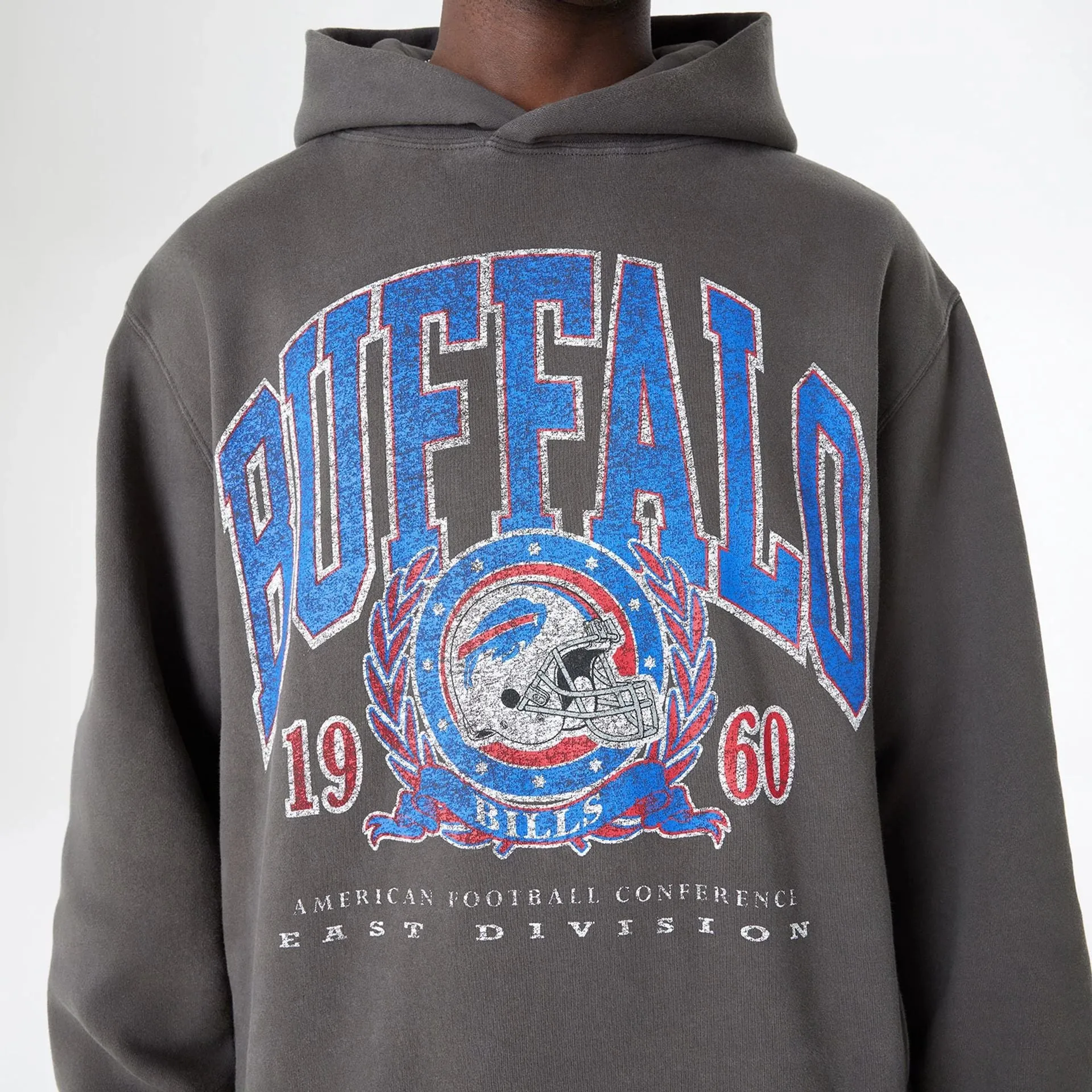 Buffalo Bills Oversized Essential Dark Grey Oversized Pullover Hoodie