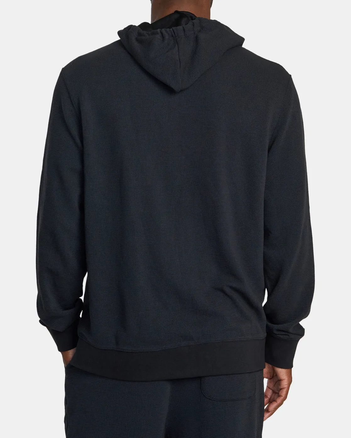 C-Able Waffle Knit Zip Hoodie - Black