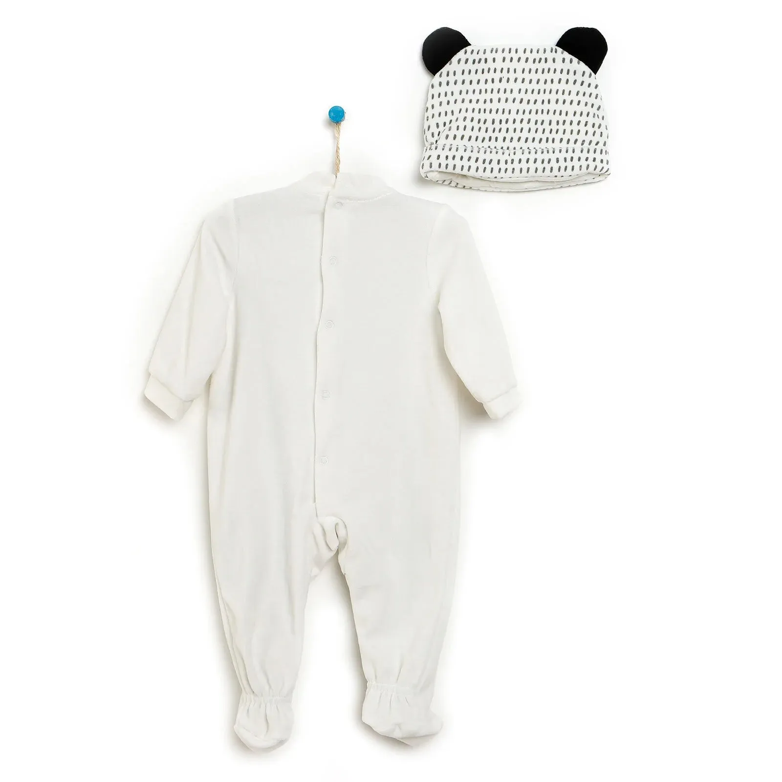 Cassiope Newborn Panda Velvet Jumpsuit