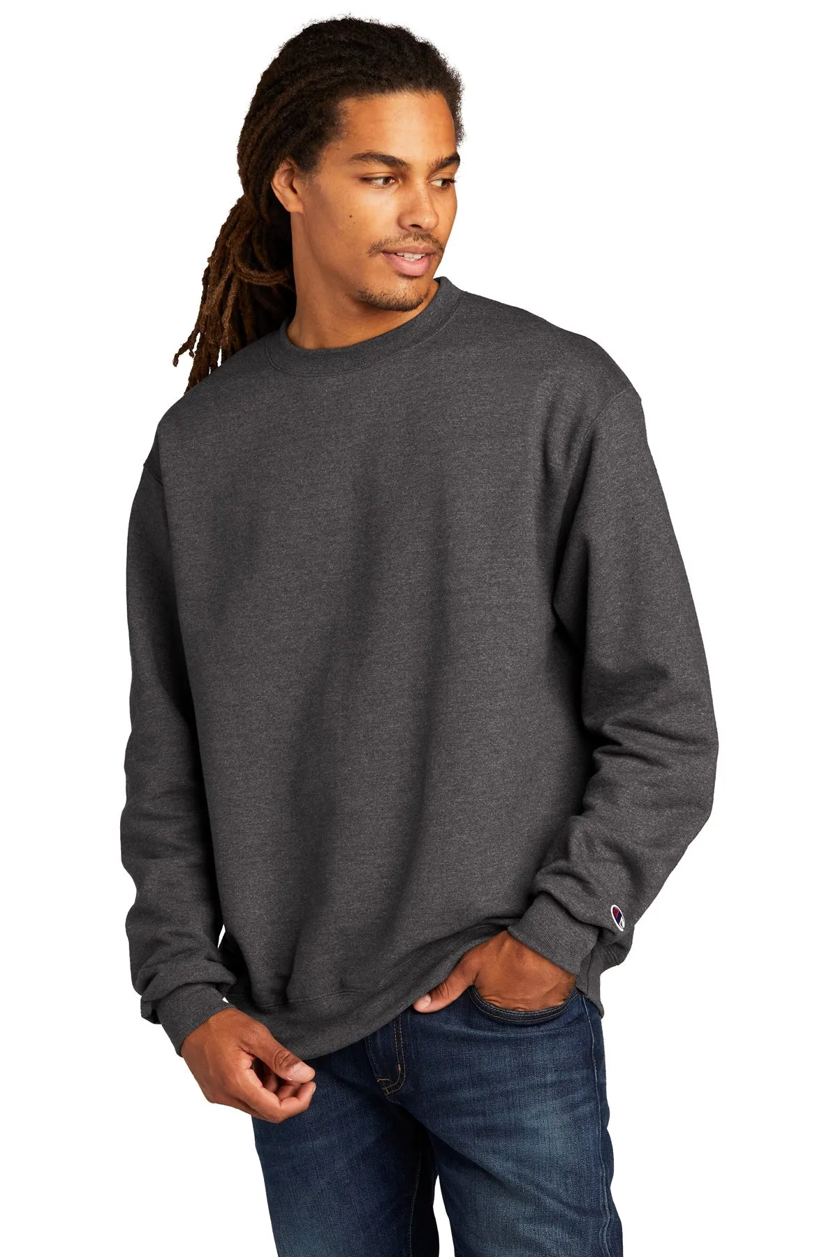 Champion Eco Fleece Crewneck Sweatshirt, Charcoal Heather