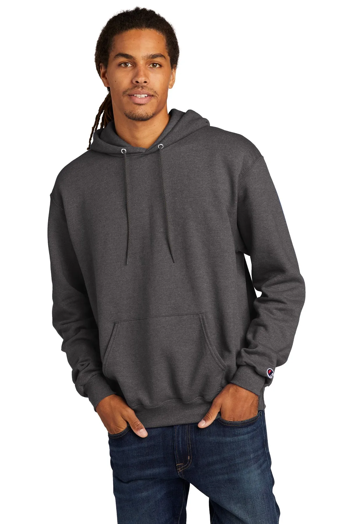 Champion Eco Fleece Pullover Hoodie, Charcoal Heather