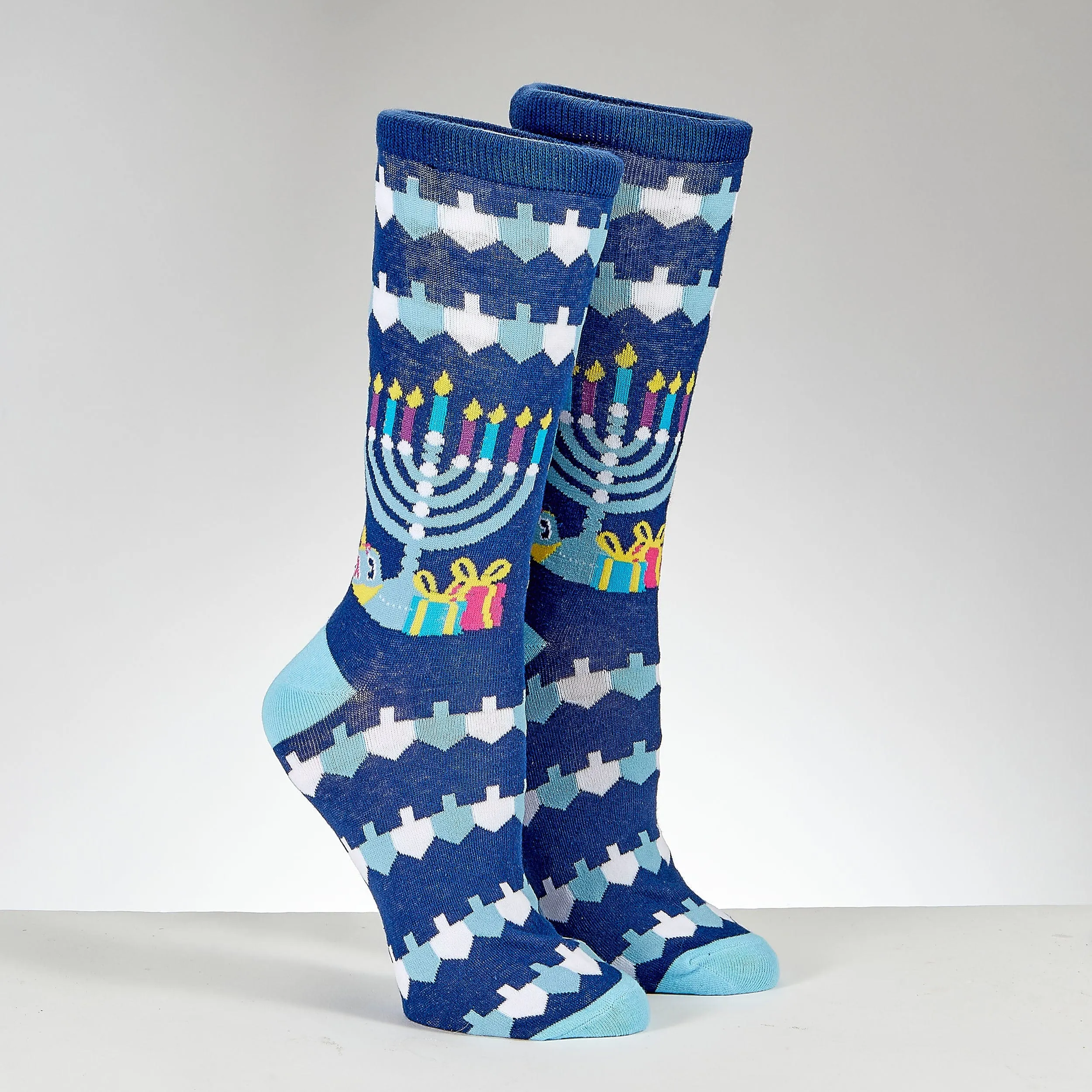 Chanukah Socks,"ugly Sweater",cotton Blend,adult Crew,carded