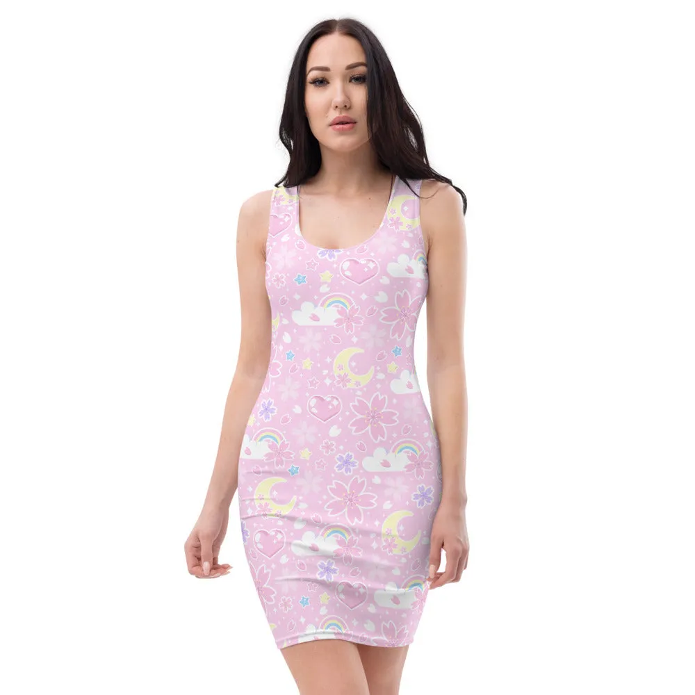 Cherry Blossom Dreams Pink Bodycon Dress