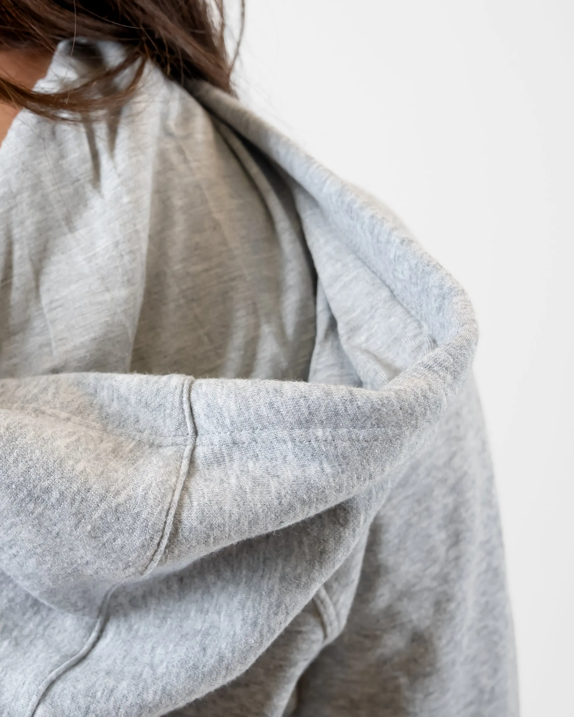 Classic Cropped Hoodie - Heathered Gray