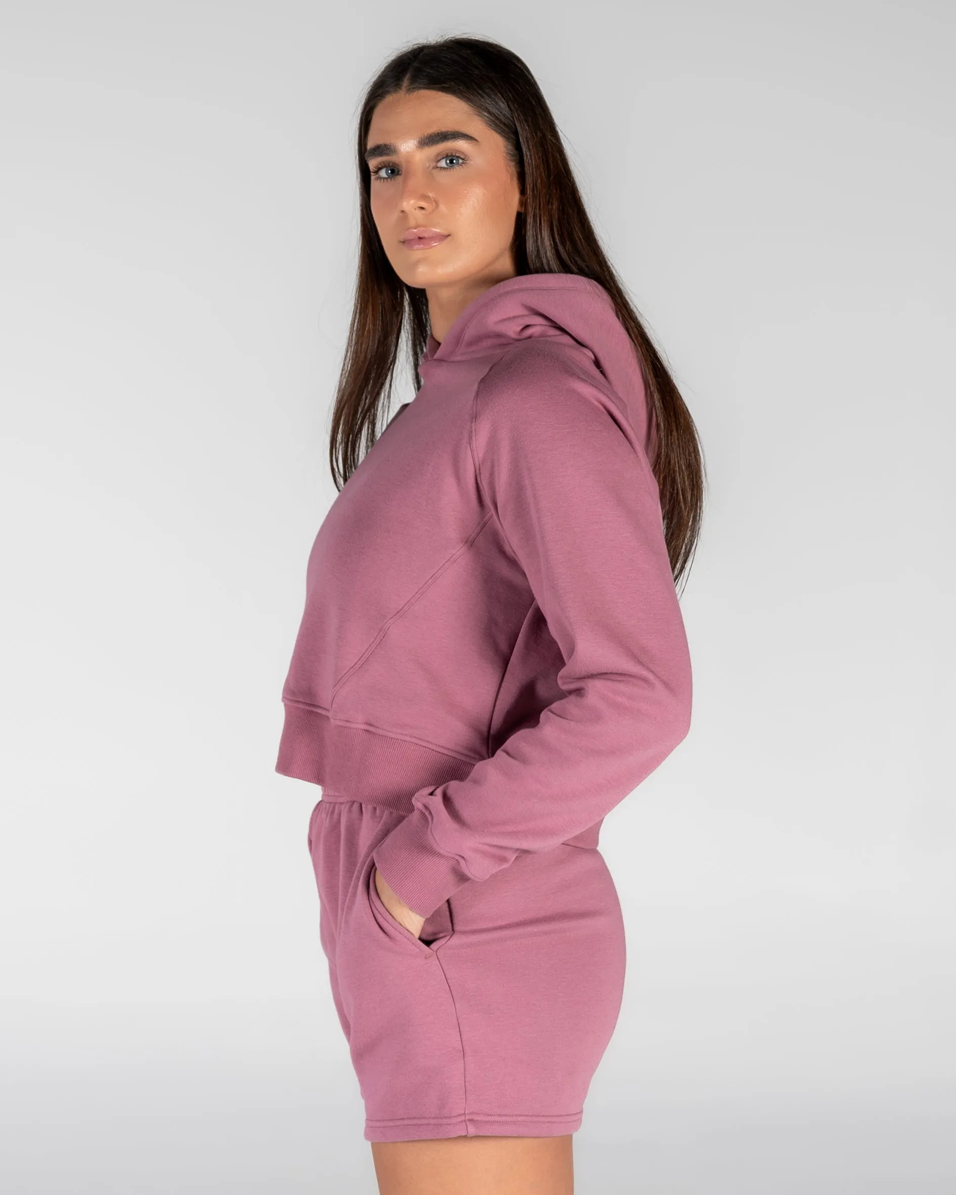 Classic Cropped Hoodie - Rose - FINAL SALE