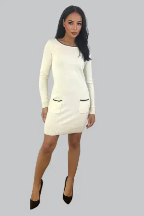 Contrast Details Bodycon Knitted Dress