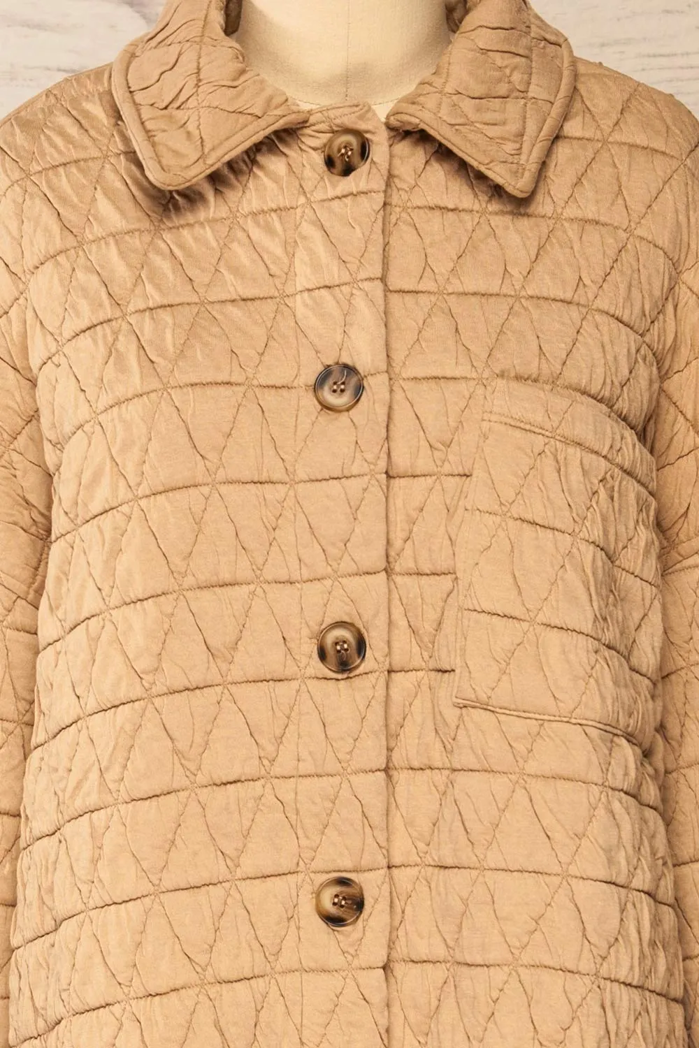 Cugas |  Beige Oversized Quilted Shacket