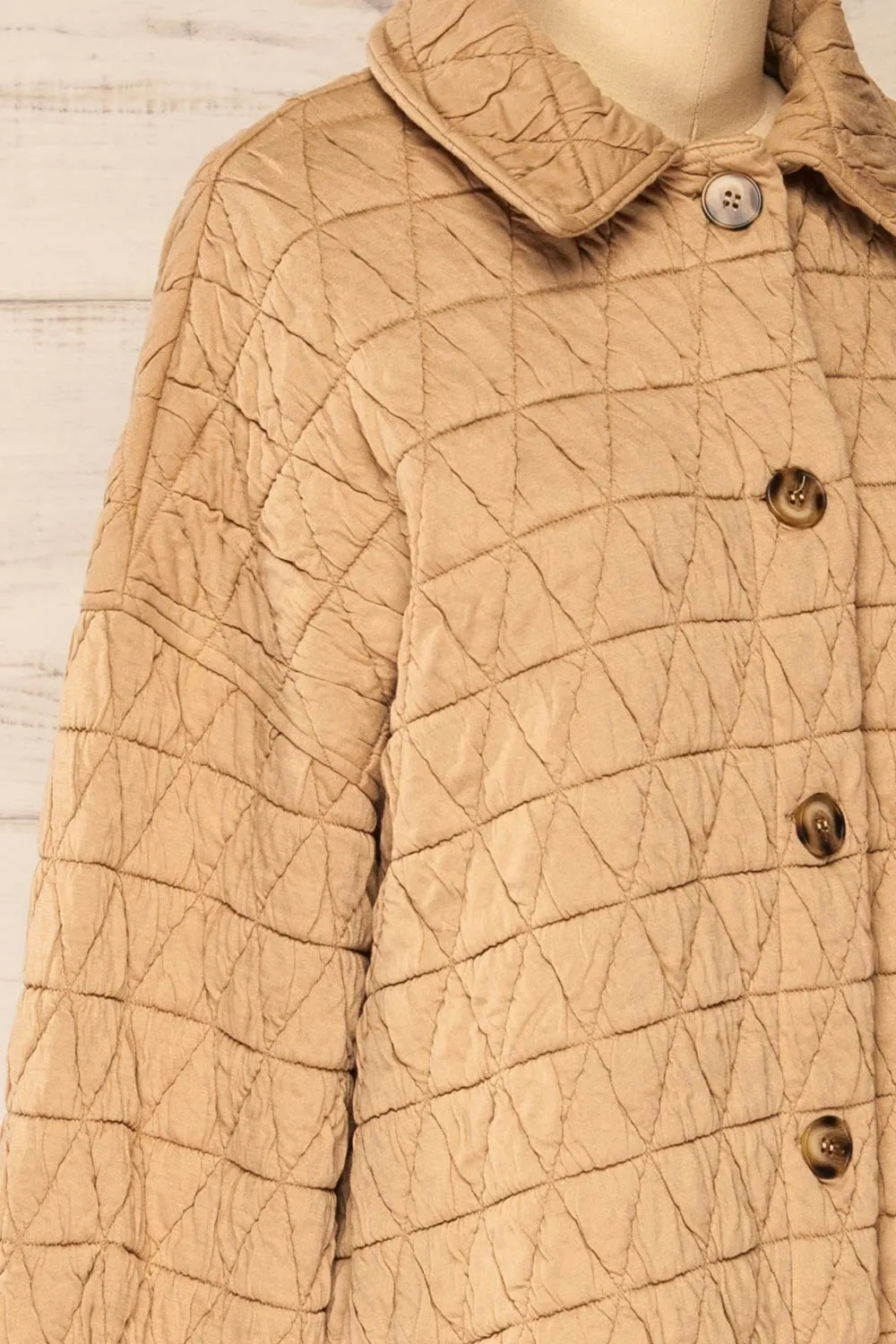 Cugas |  Beige Oversized Quilted Shacket