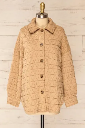 Cugas |  Beige Oversized Quilted Shacket