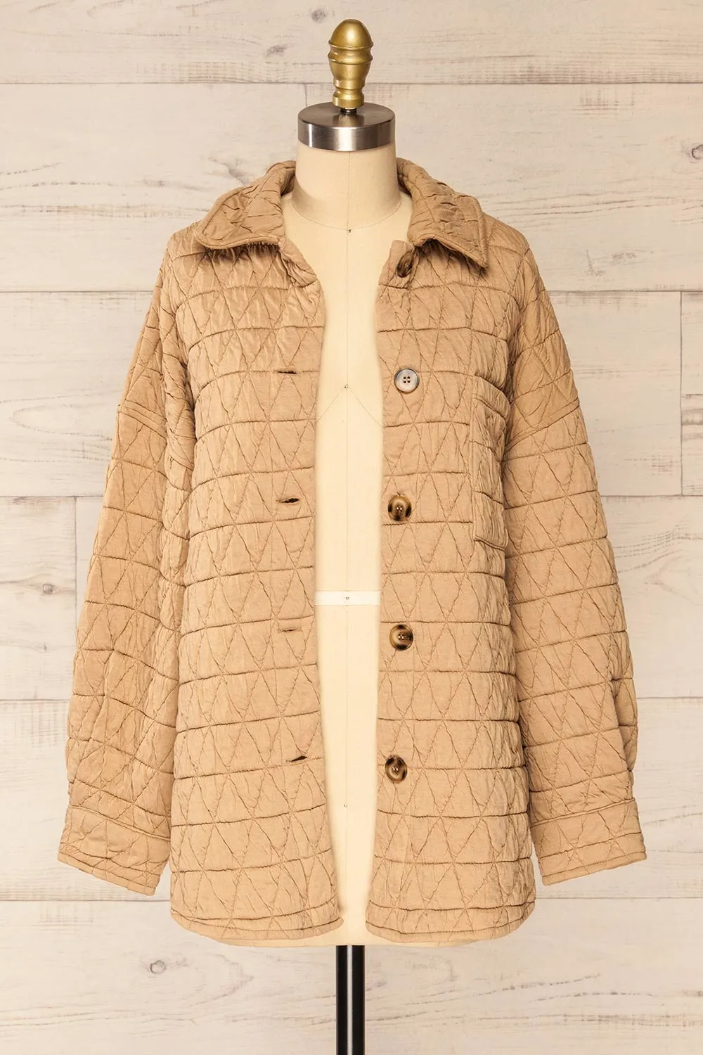 Cugas |  Beige Oversized Quilted Shacket