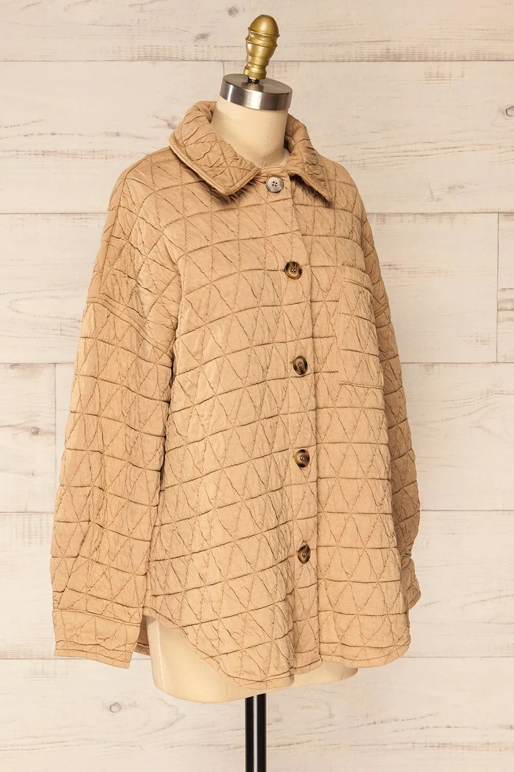 Cugas |  Beige Oversized Quilted Shacket